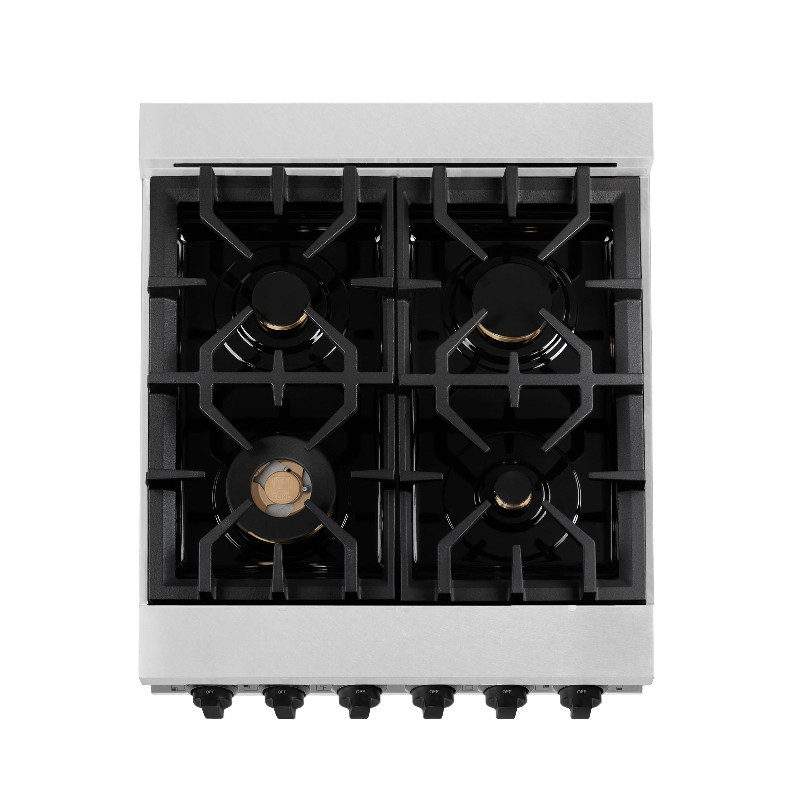 ZLINE KITCHEN AND BATH RASZSN24MB ZLINE Autograph Edition 24 in. 2.8 cu. ft. Legacy Dual Fuel Range with 4 Burner Gas Cooktop and Electric Convection Oven in Satin in Stainless Steel and Matte Black Accents (RASZ-SN-24-MB) Black - Image 9
