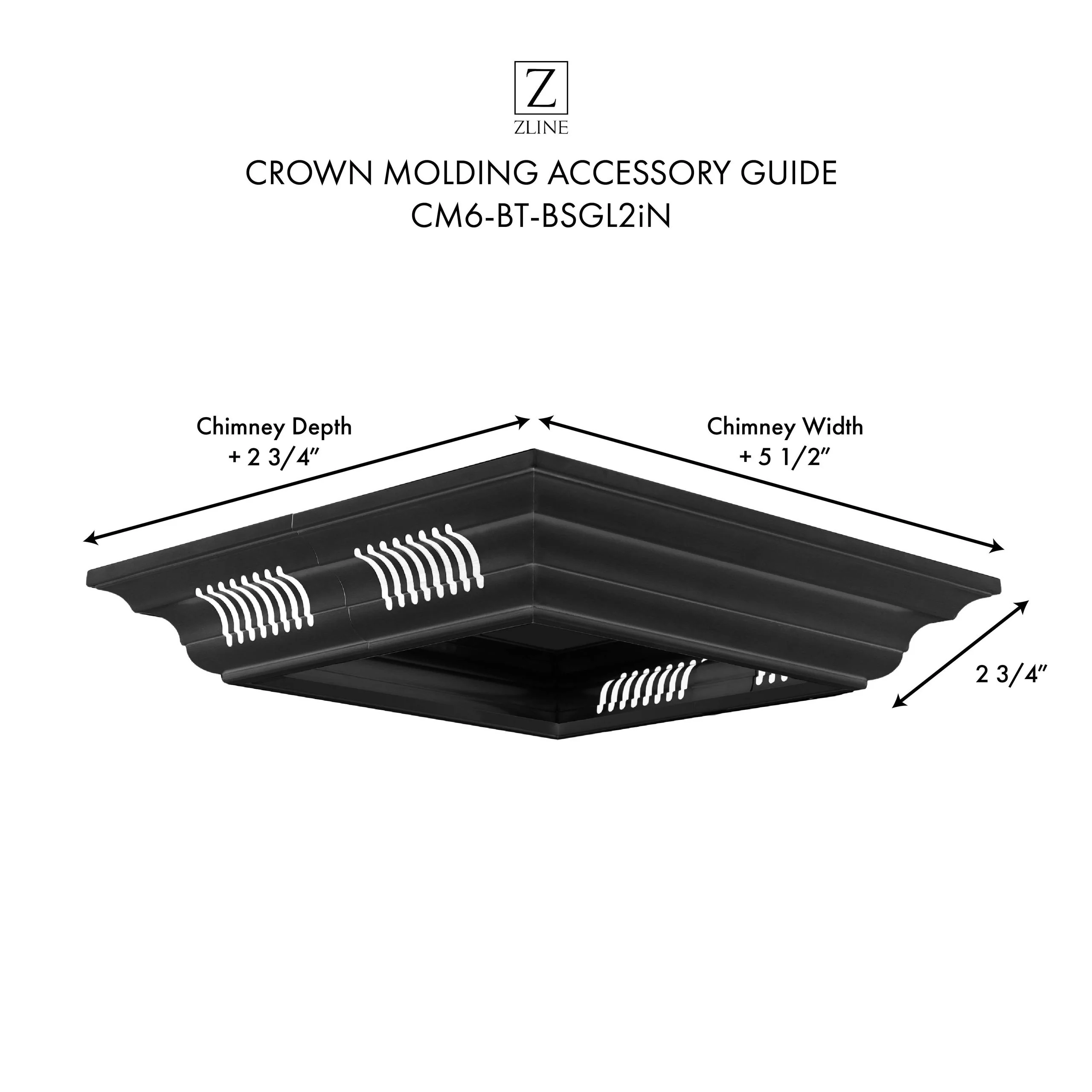 ZLINE KITCHEN AND BATH CM6BTBSGL2IN ZLINE Crown Molding in Black in Stainless Steel with Built-in Bluetooth Speakers (CM6-BT-BSGL2iN) - Image 4