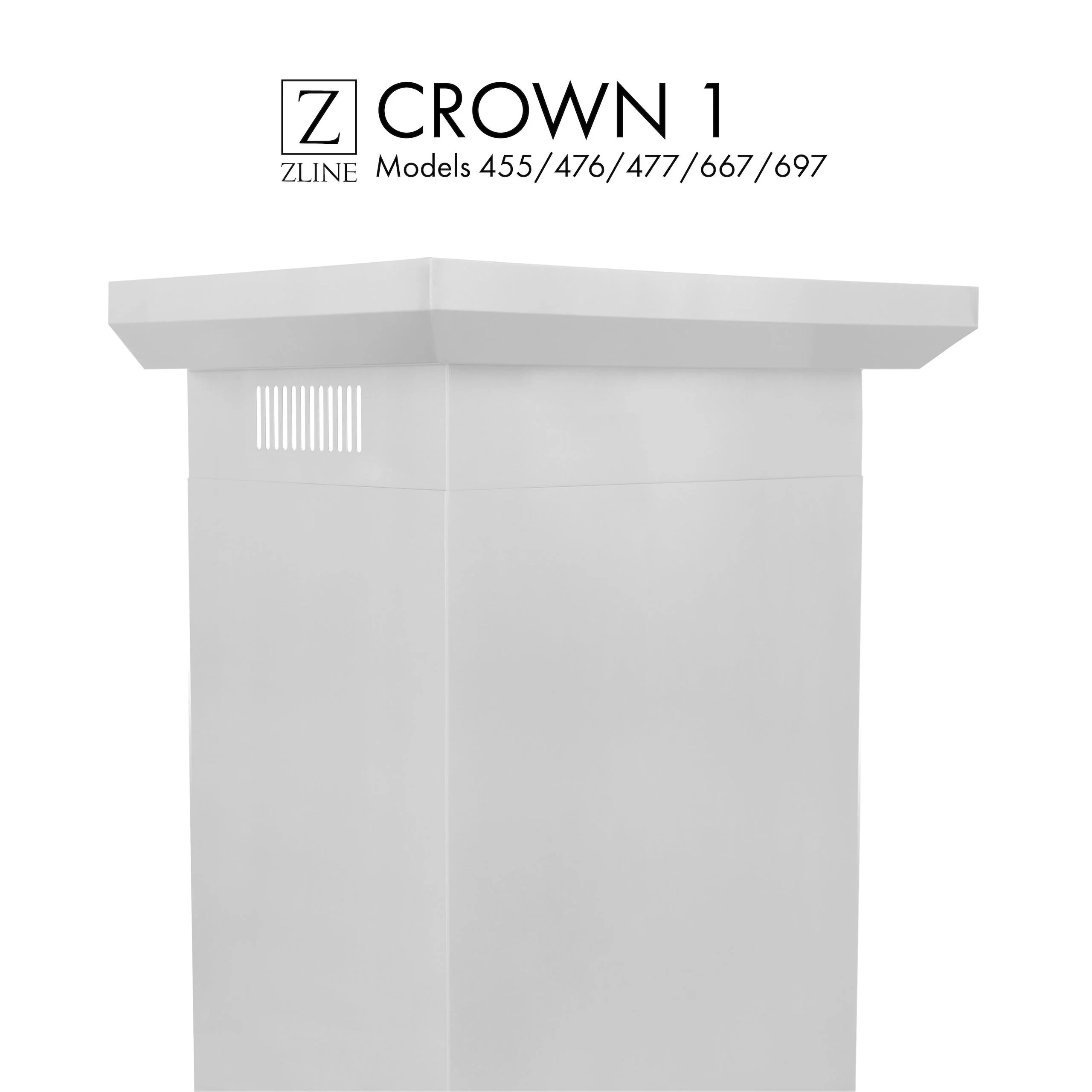 ZLINE KITCHEN AND BATH CM1455476477667697 ZLINE Crown Molding Profile 1 for Wall Mount Range Hood (CM1-455/476/477/667/697)