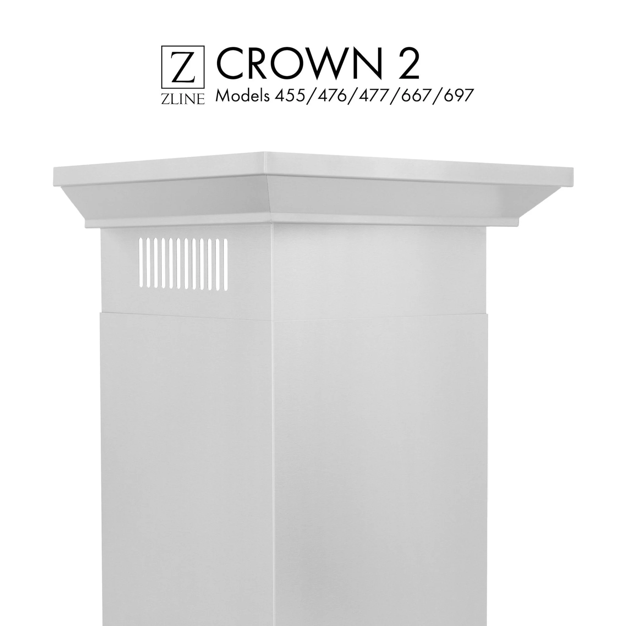 ZLINE KITCHEN AND BATH CM2455476477667697 ZLINE Crown Molding Profile 2 for Wall Mount Range Hood (CM2-455/476/477/667/697) - Image 2