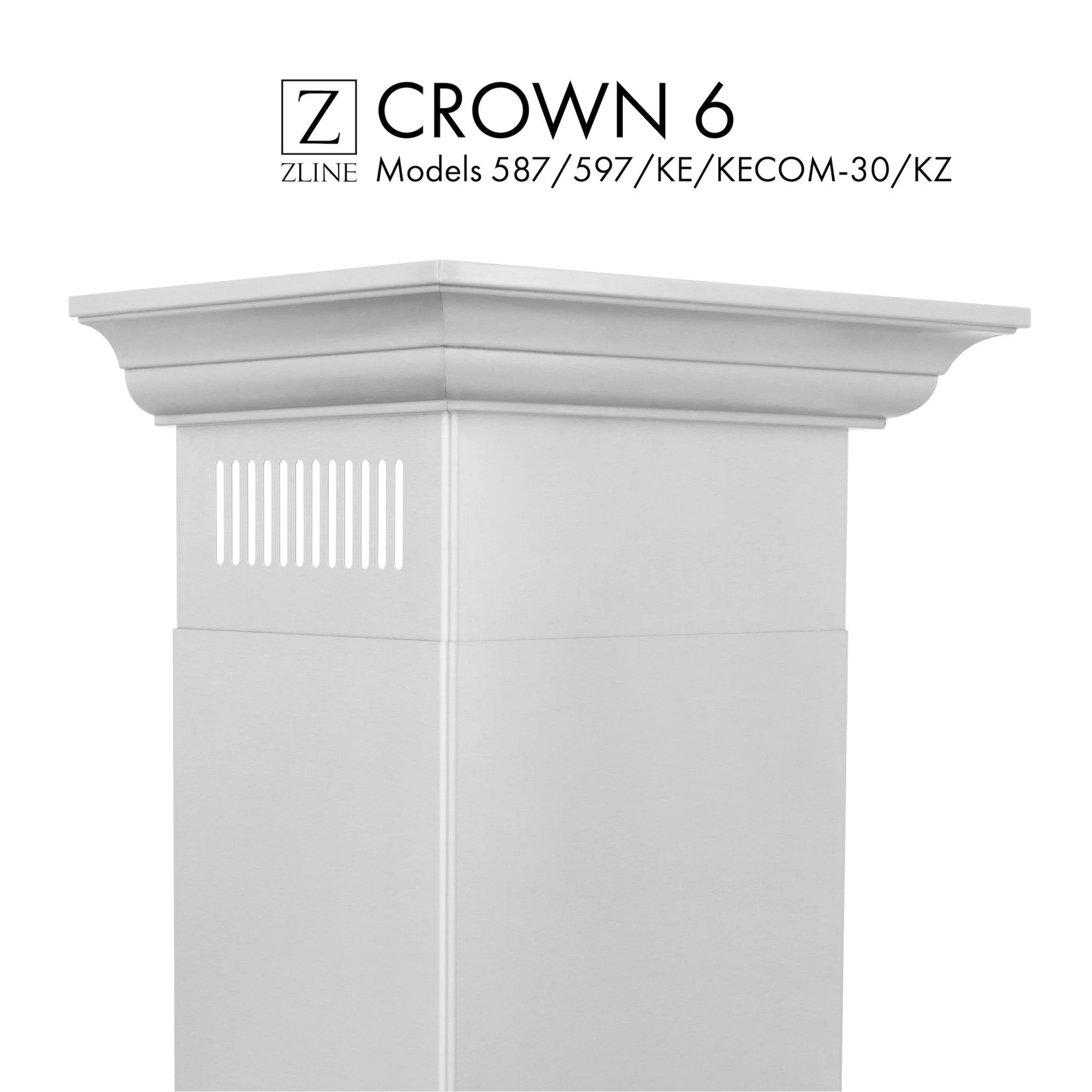 ZLINE KITCHEN AND BATH CM6587597KEKECOM30KZ ZLINE Crown Molding Profile 6 for Wall Mount Range Hood (CM6-587/597/KE/KECOM-30/KZ)