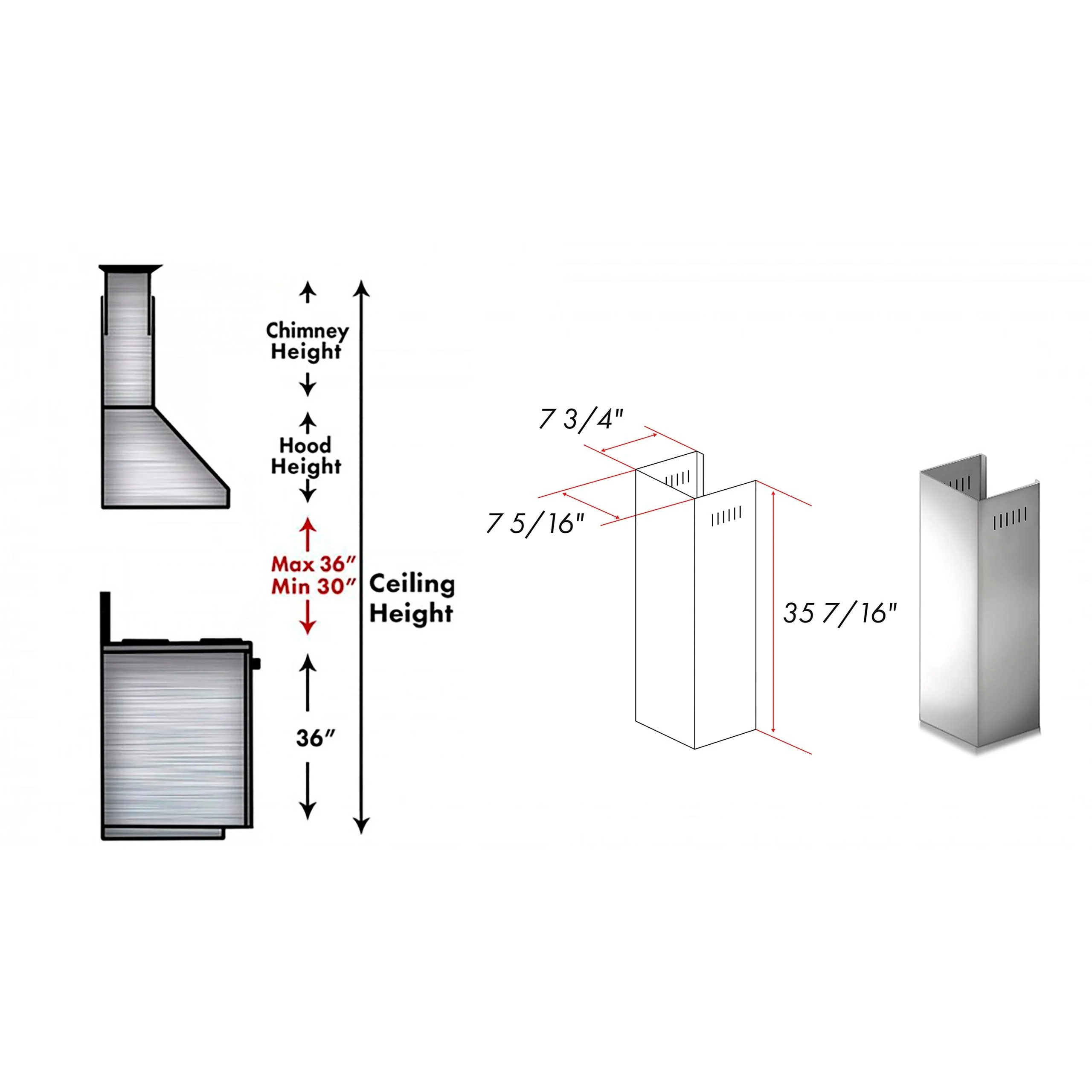 ZLINE KITCHEN AND BATH 1PCEXTALP100WL ALP100WL 1 Piece Extension - Image 2