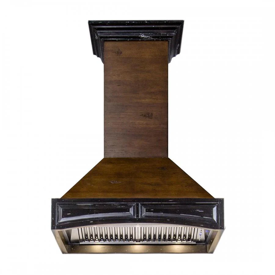 ZLINE KITCHEN AND BATH 321ARRS30400 ZLINE 30 in. Wooden Wall Mount Range Hood in Antigua and Walnut - Includes Remote Motor (321AR-RS-30-400)