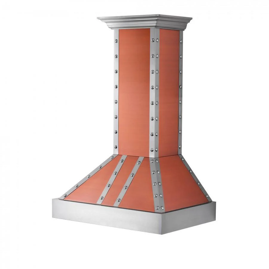 ZLINE KITCHEN AND BATH 655CSSSS36 ZLINE 36 in. Designer Series Copper Wall Mount Range Hood with Satin Stainless Steel Trim (655-CSSSS-36)