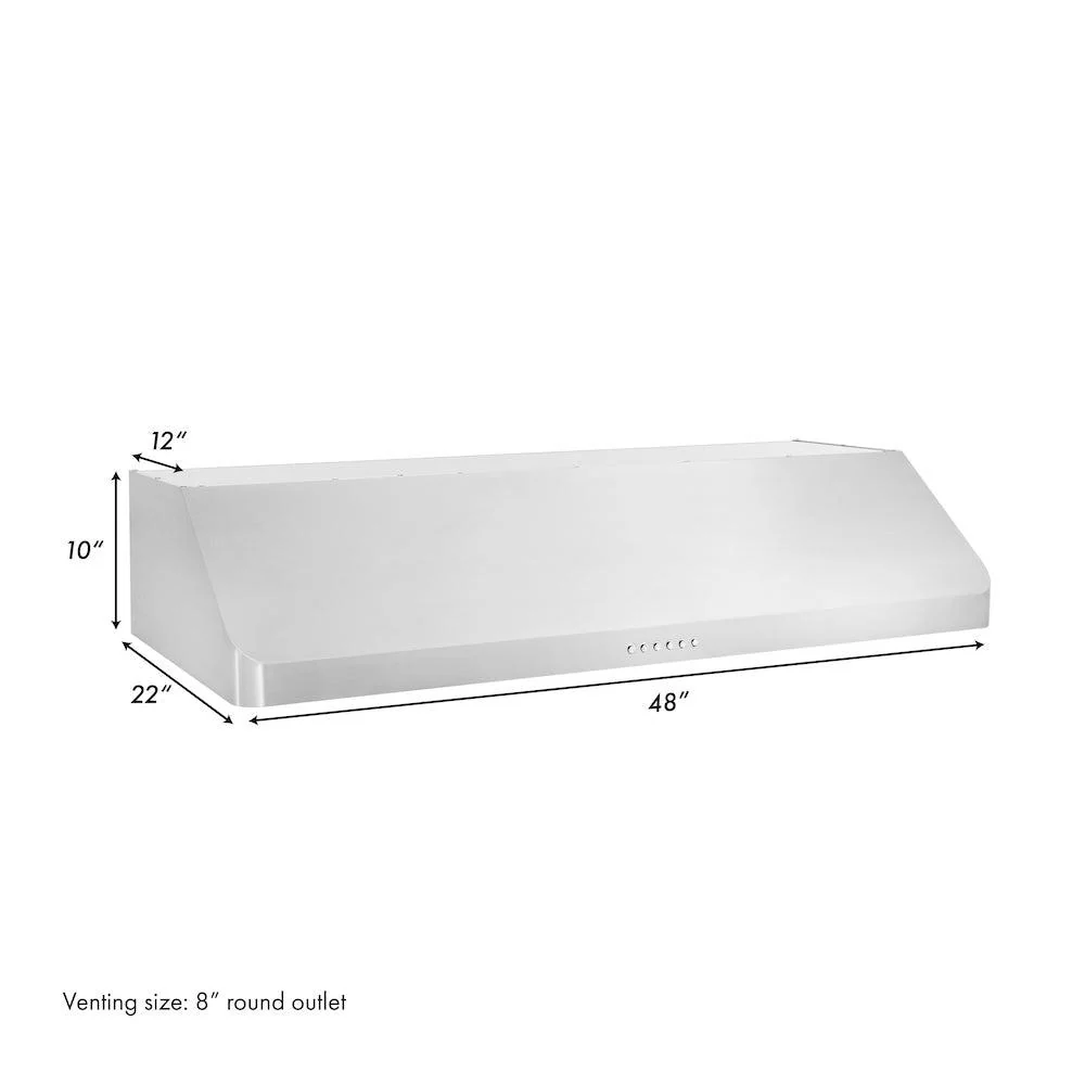 ZLINE KITCHEN AND BATH ALP10UC48 ZLINE 48? Alpine Series Under Cabinet Range Hood in Stainless Steel with Remote Control, LED lighting, and Dishwasher-Safe Baffle Filters (ALP10UC-48) - Image 11