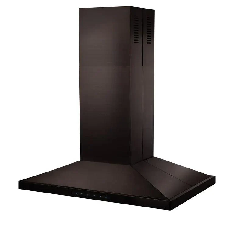 ZLINE KITCHEN AND BATH BSGL2INCRNBT30 30" ZLINE CrownSound Ducted Vent Island Mount Range Hood in Black Stainless Steel with Built-in Bluetooth Speakers (BSGL2iNCRN-BT-30)