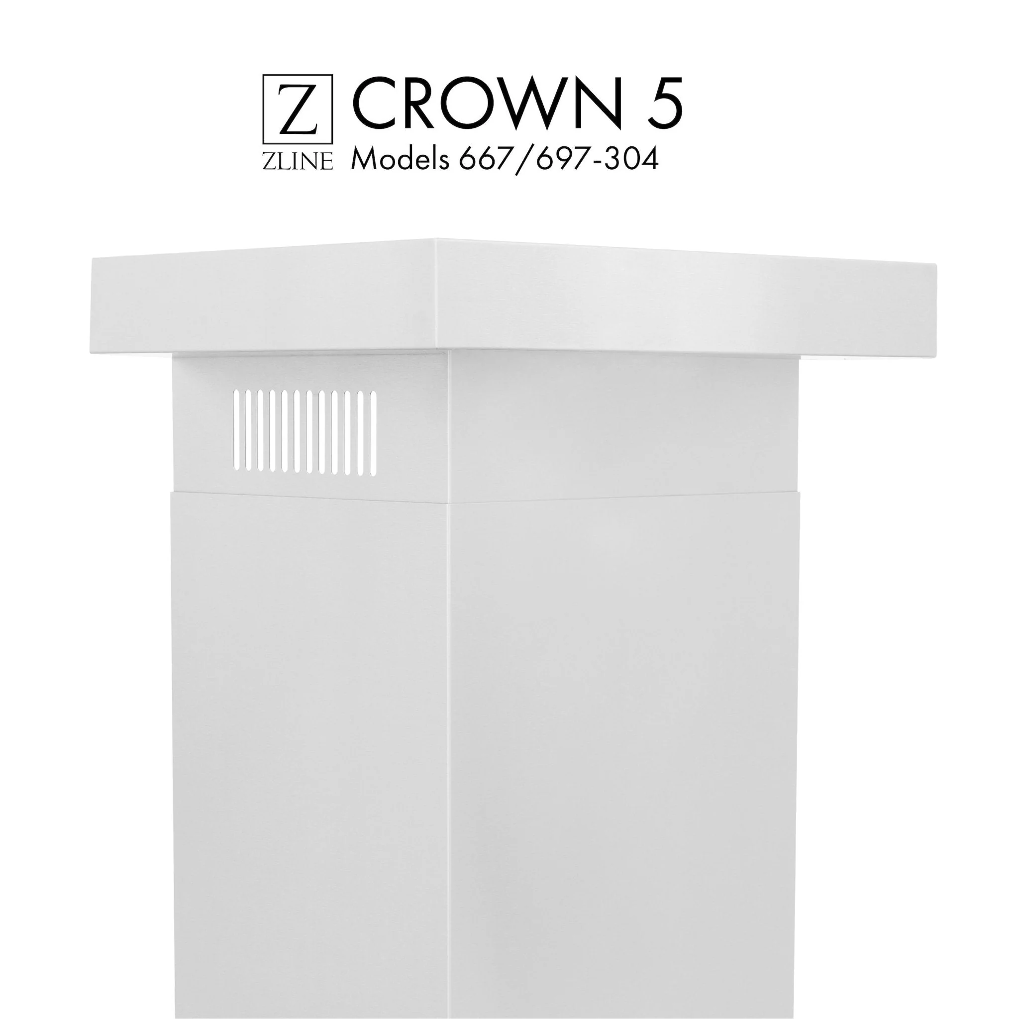 ZLINE KITCHEN AND BATH CM5667697304 ZLINE Crown Molding Profile 5 for Wall Mount Range Hood (CM5-667/ 697-304)
