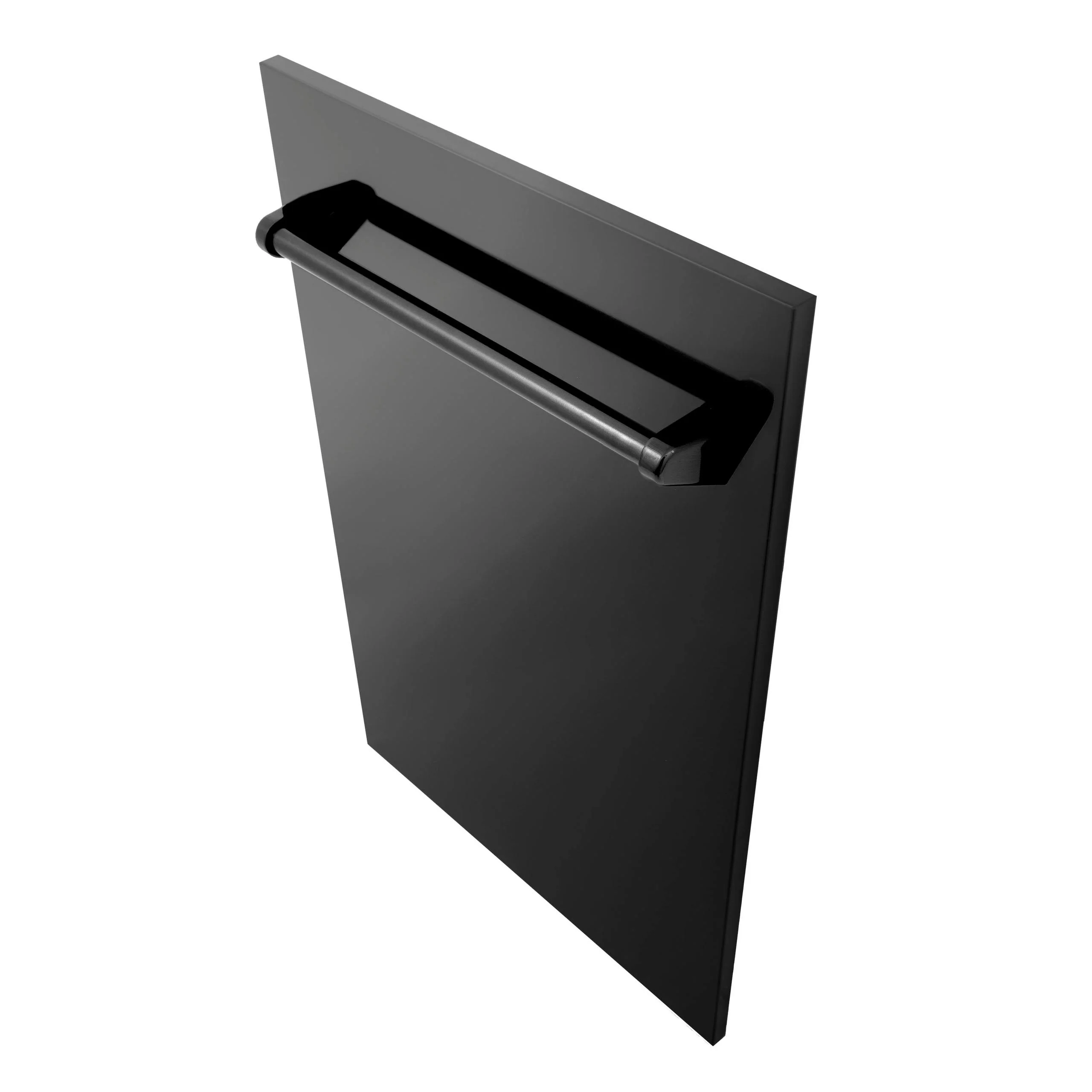 ZLINE KITCHEN AND BATH DPBS18 ZLINE 18 in. Dishwasher Panel in Black in Stainless Steel with Traditional Handle (DP-BS-18) Black in Stainless Steel - Image 2