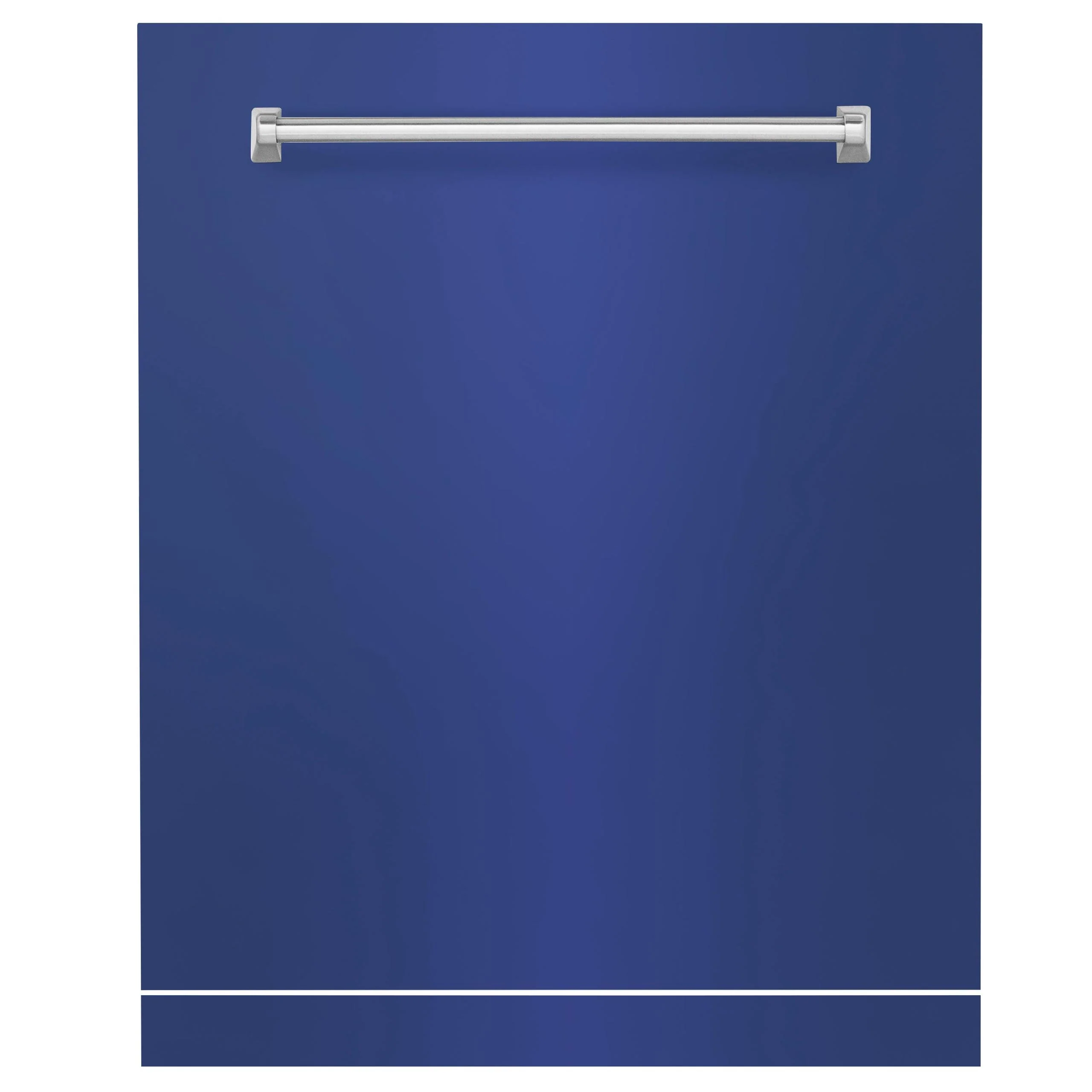 ZLINE KITCHEN AND BATH DPMTBM24 ZLINE 24" Monument Dishwasher Panel in Blue Matte with Traditional Handle (DPMT-BM-24) Blue - Image 4