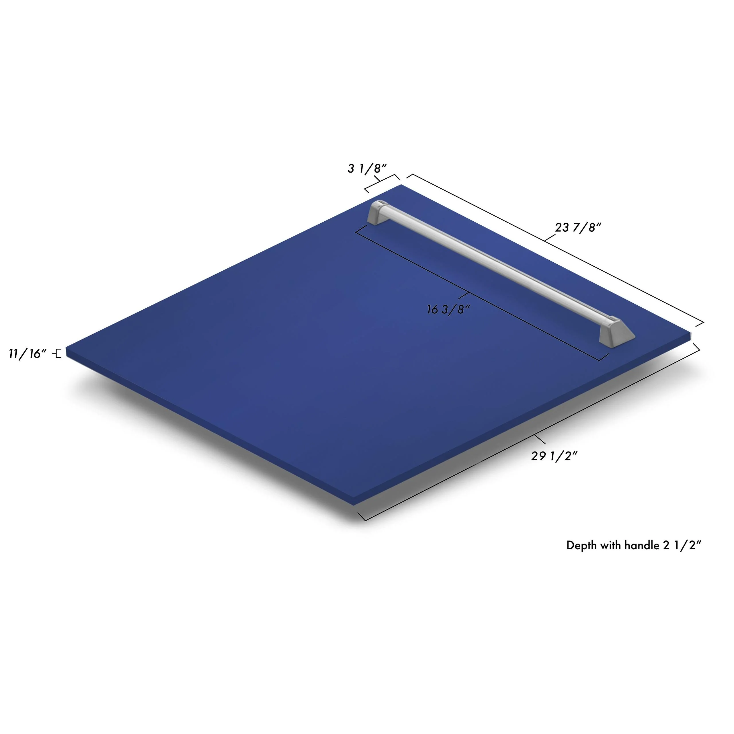 ZLINE KITCHEN AND BATH DPMTBM24 ZLINE 24" Monument Dishwasher Panel in Blue Matte with Traditional Handle (DPMT-BM-24) Blue - Image 7