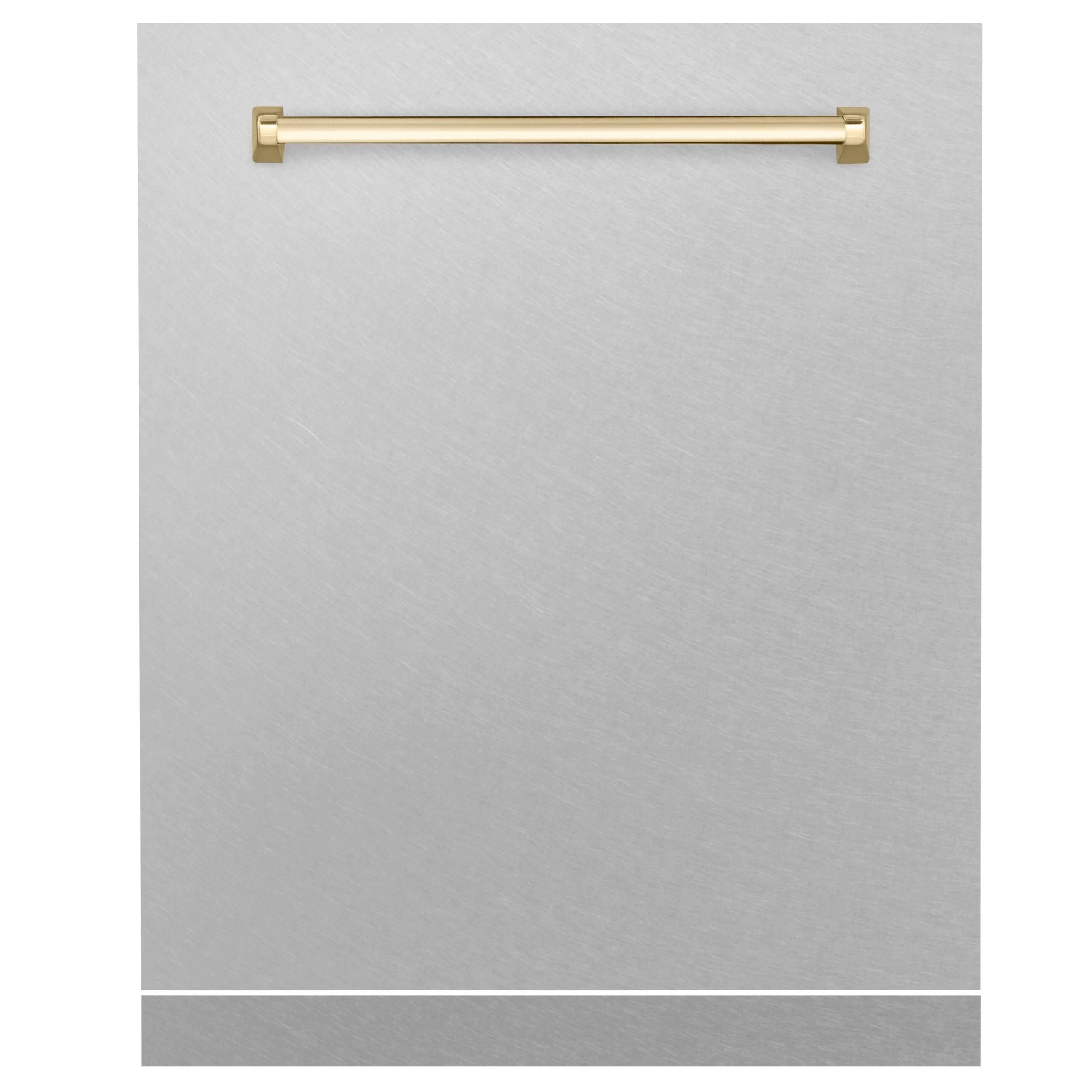 ZLINE KITCHEN AND BATH DPMTZSN24G ZLINE Autograph Edition 24" Monument Dishwasher Panel in Fingerprint Resistant in Stainless Steel with Polished Gold Handle (DPMTZ-SN-24-G) Gold