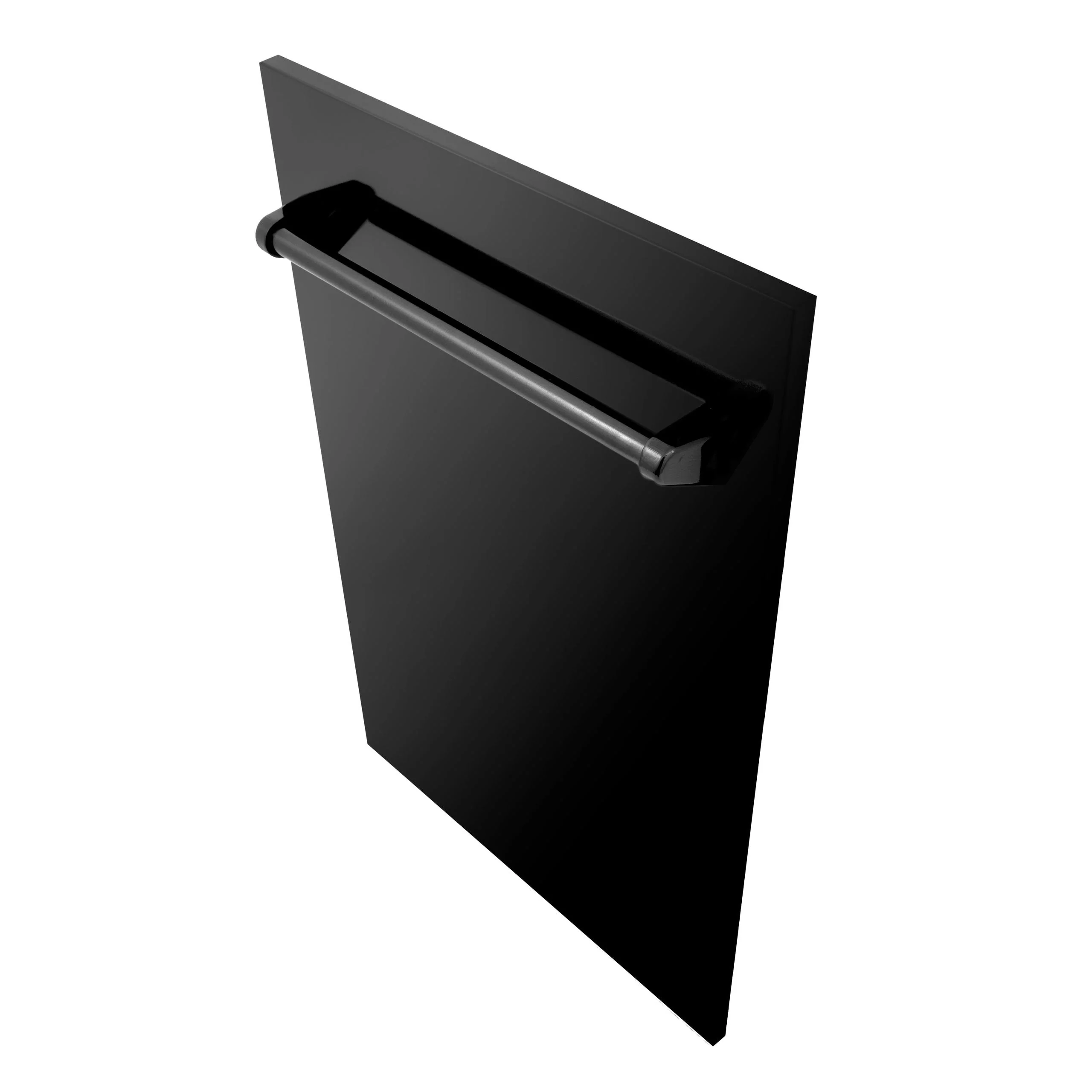 ZLINE KITCHEN AND BATH DPVBS18 ZLINE 18" Tallac Dishwasher Panel in Black in Stainless Steel with Traditional Handle (DPV-BS-18) Black in Stainless Steel - Image 2