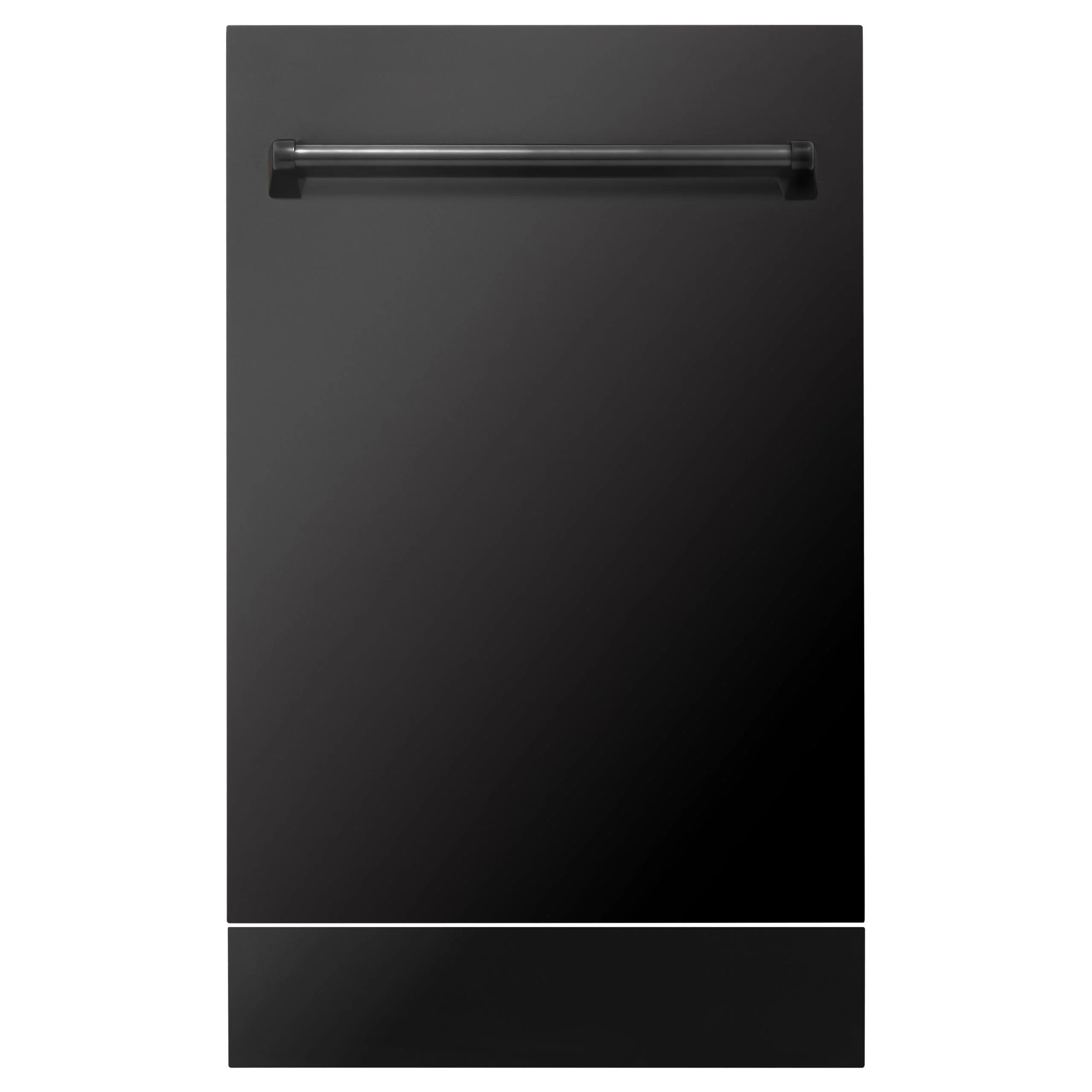 ZLINE KITCHEN AND BATH DPVBS18 ZLINE 18" Tallac Dishwasher Panel in Black in Stainless Steel with Traditional Handle (DPV-BS-18) Black in Stainless Steel - Image 4