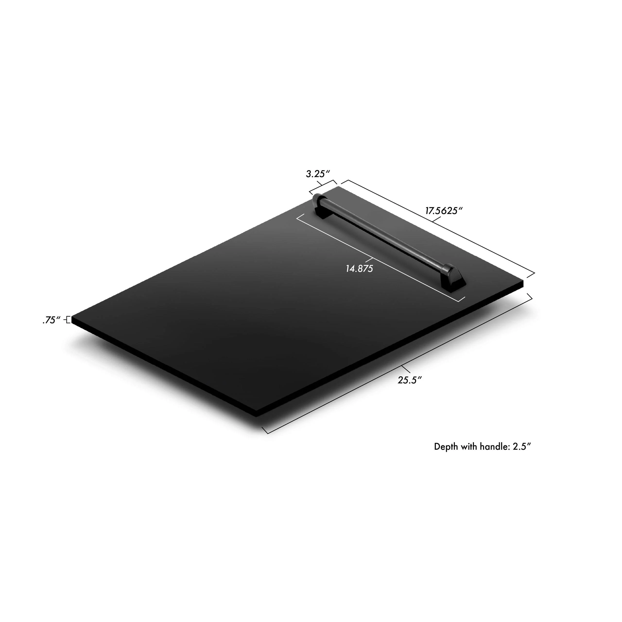 ZLINE KITCHEN AND BATH DPVBS18 ZLINE 18" Tallac Dishwasher Panel in Black in Stainless Steel with Traditional Handle (DPV-BS-18) Black in Stainless Steel - Image 7