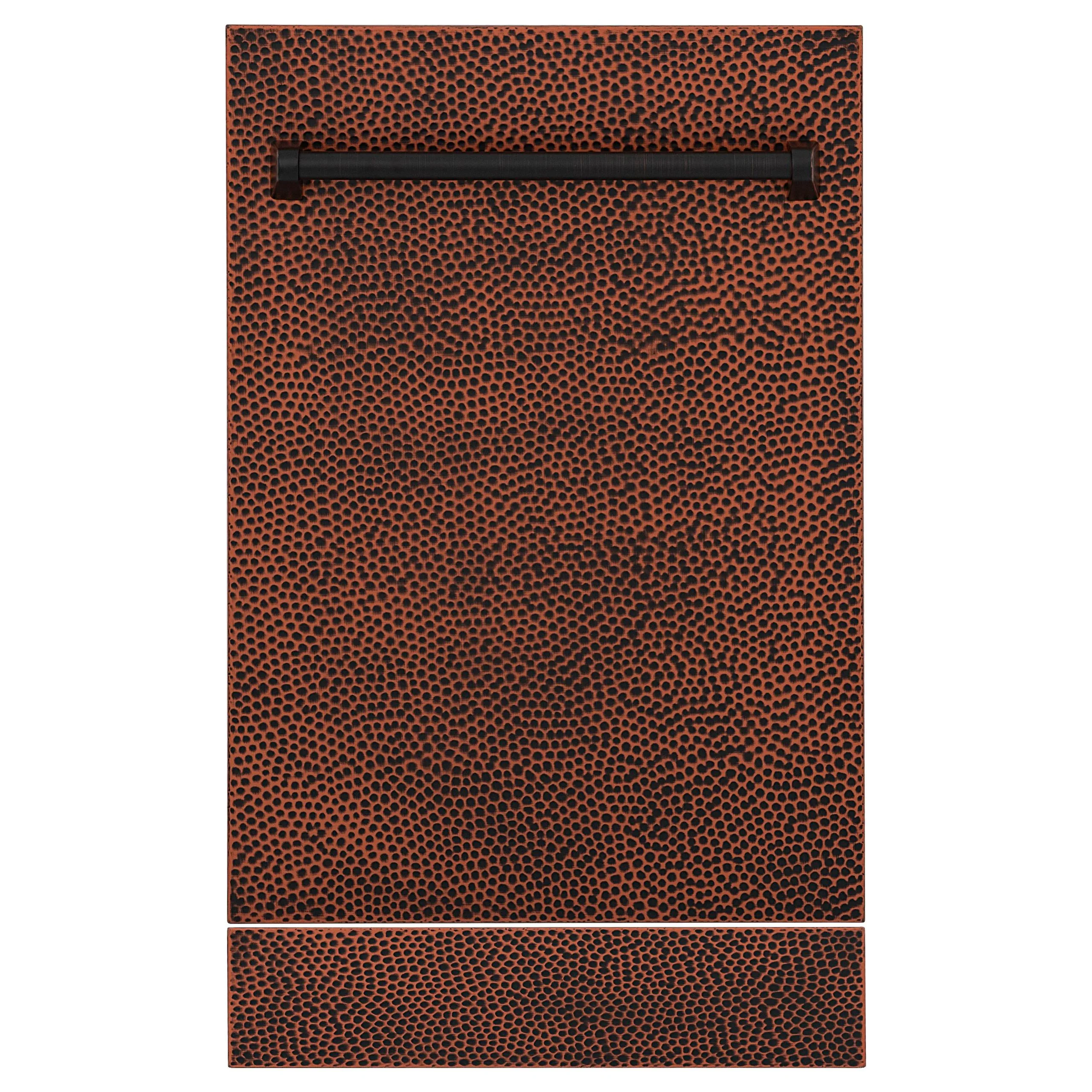ZLINE KITCHEN AND BATH DPVHH18 ZLINE 18" Tallac Dishwasher Panel in Hand-Hammered with Traditional Handle (DPV-HH-18) Copper - Image 3