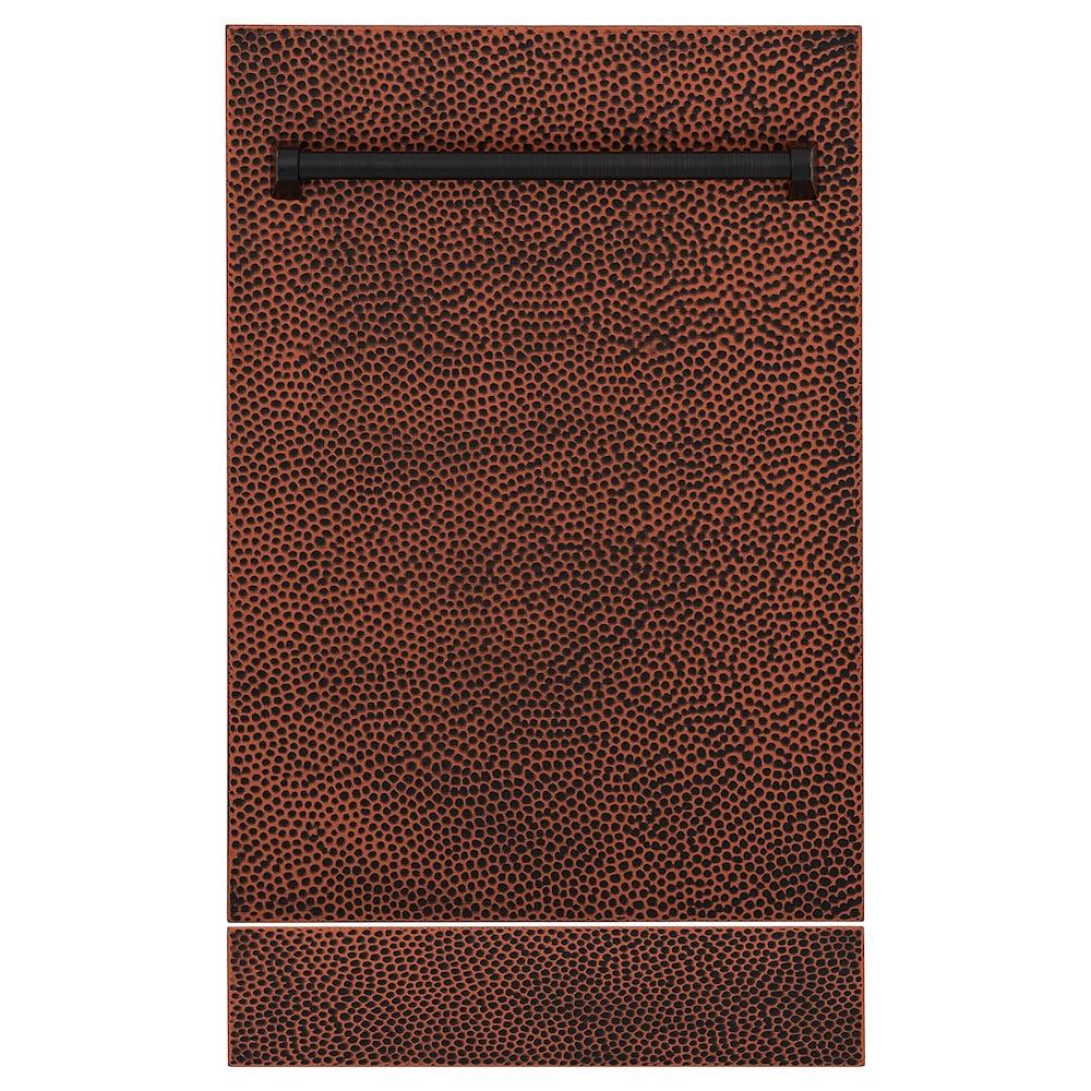 ZLINE KITCHEN AND BATH DPVHH18 ZLINE 18" Tallac Dishwasher Panel in Hand-Hammered with Traditional Handle (DPV-HH-18) Copper - Image 4