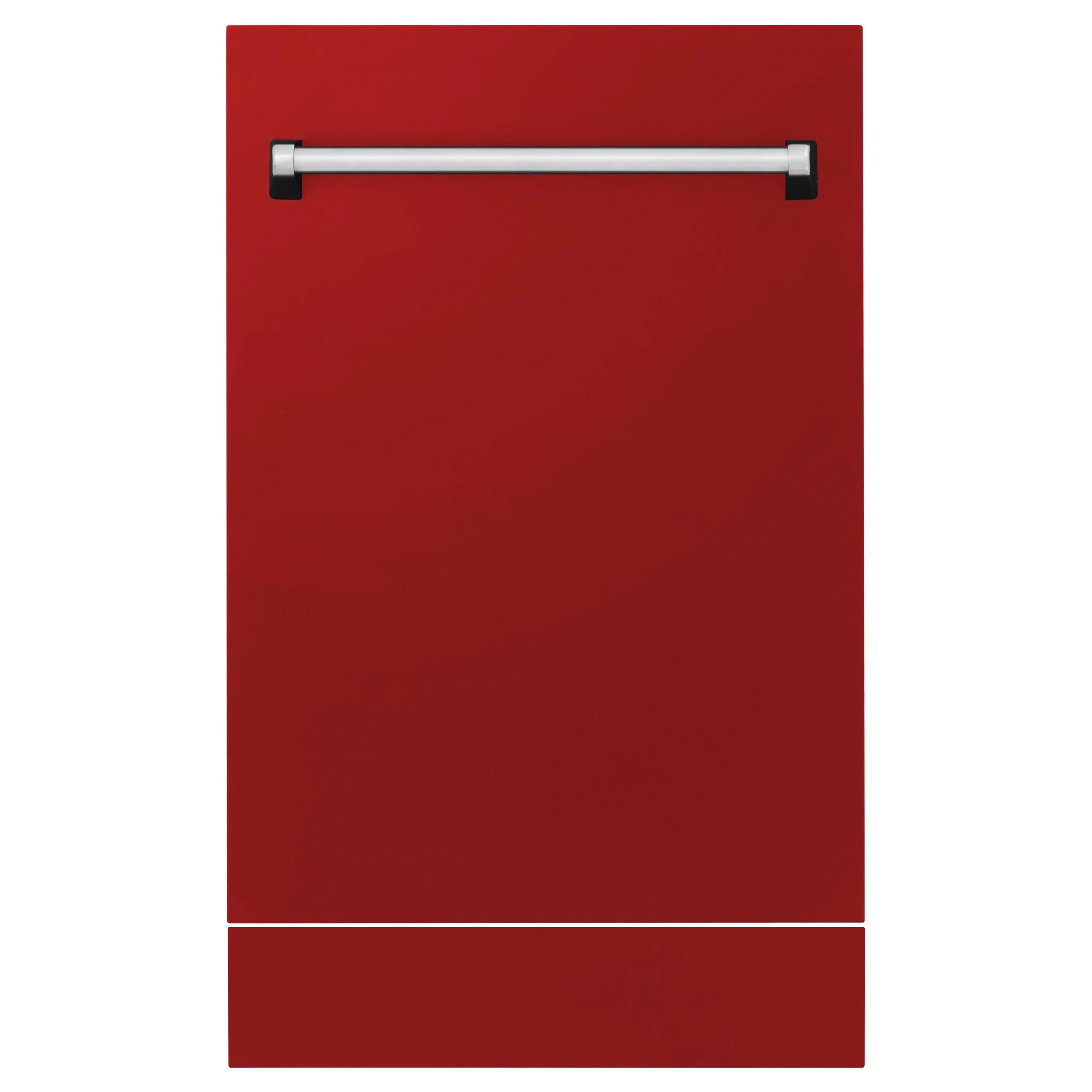 ZLINE KITCHEN AND BATH DPVRM18 ZLINE 18" Tallac Dishwasher Panel in Red Matte with Traditional Handle (DPV-RM-18) Red - Image 3