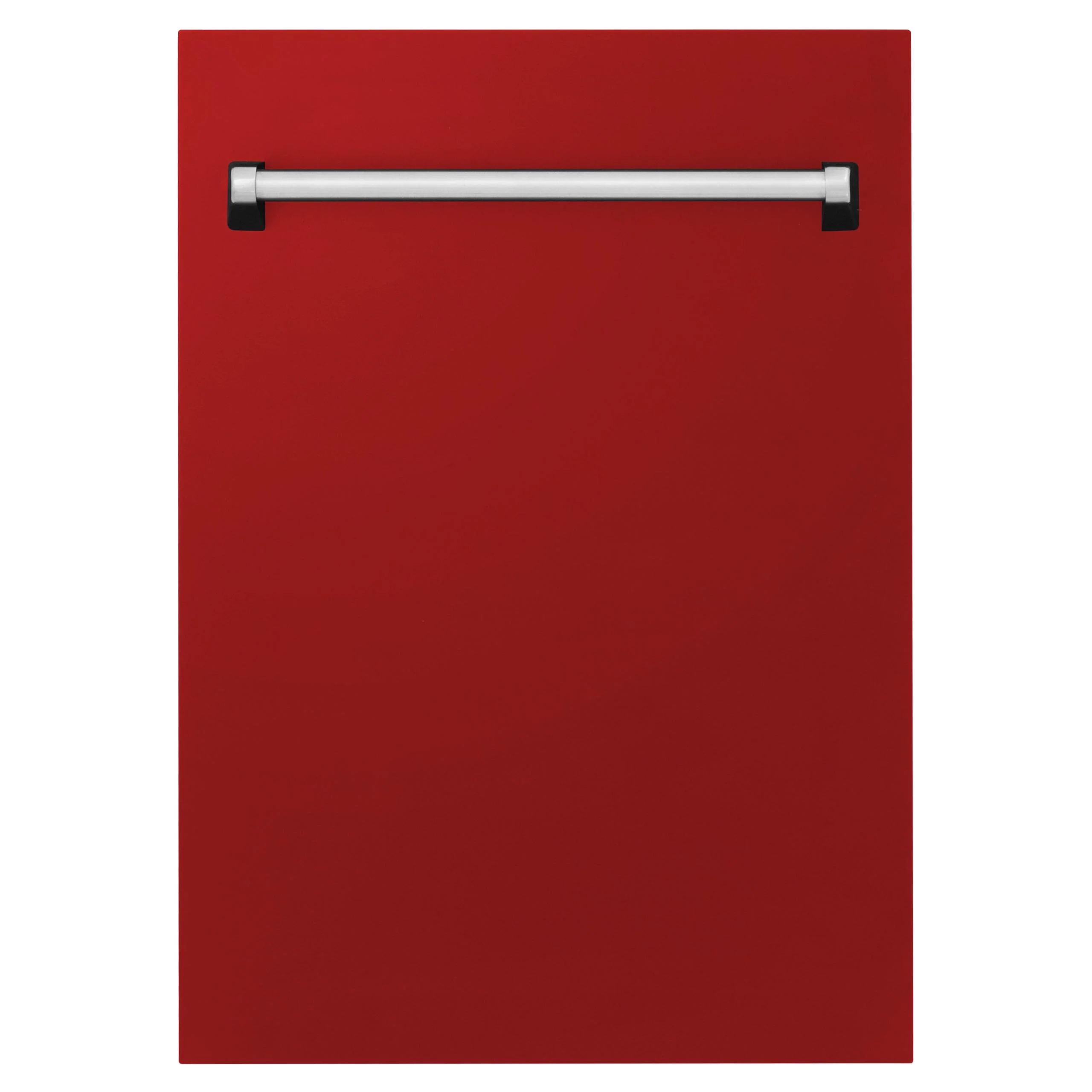 ZLINE KITCHEN AND BATH DPVRM18 ZLINE 18" Tallac Dishwasher Panel in Red Matte with Traditional Handle (DPV-RM-18) Red - Image 4