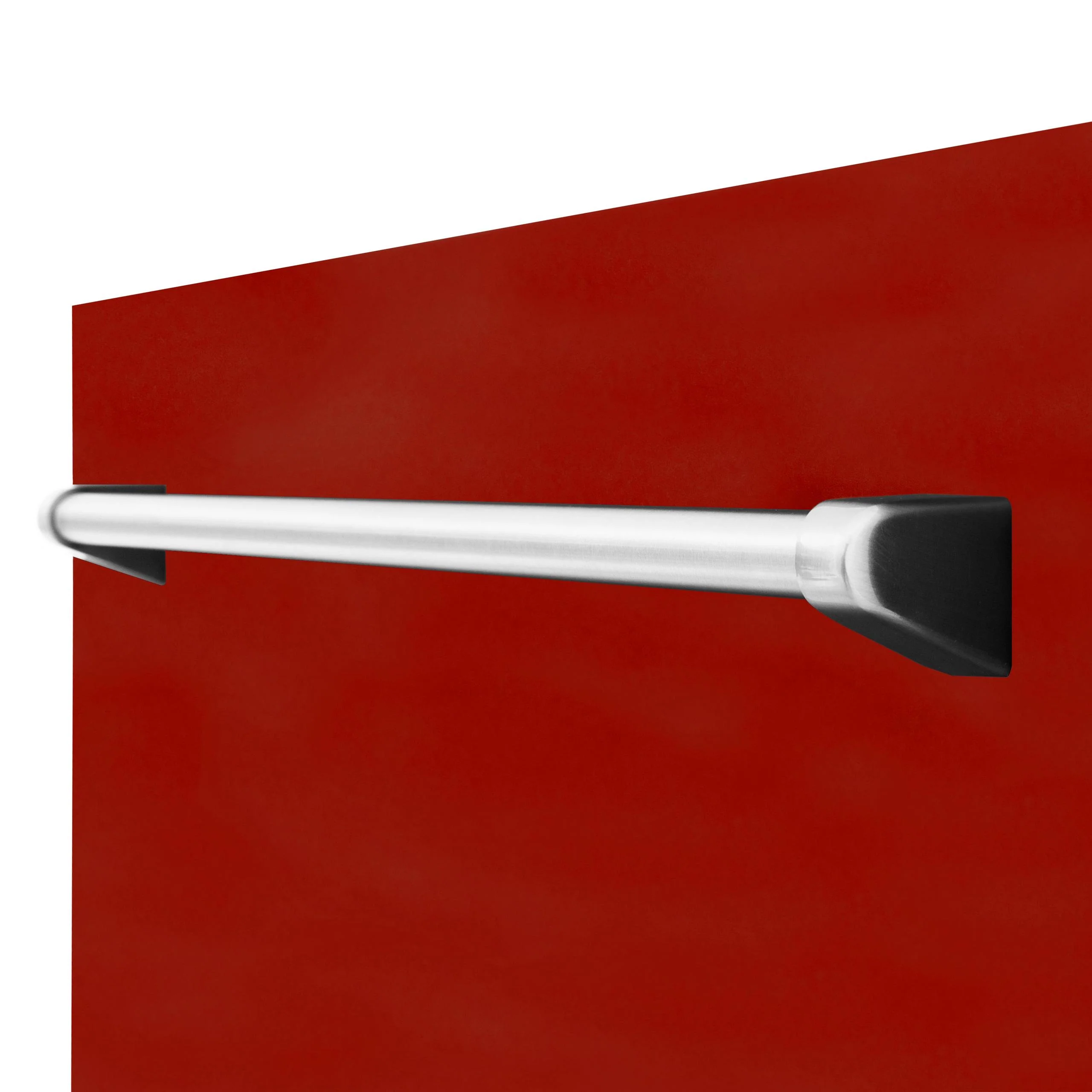ZLINE KITCHEN AND BATH DPVRM18 ZLINE 18" Tallac Dishwasher Panel in Red Matte with Traditional Handle (DPV-RM-18) Red - Image 6
