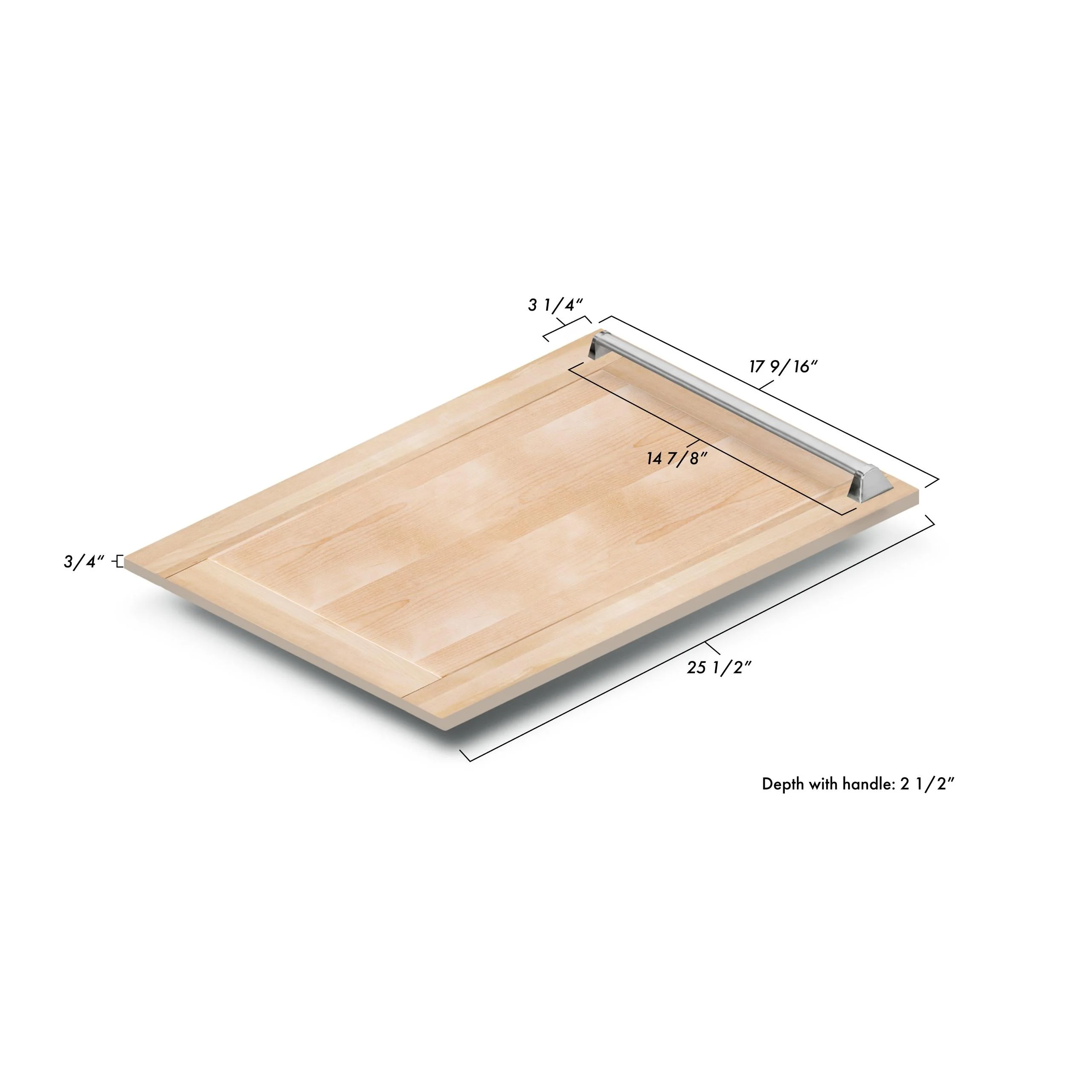 ZLINE KITCHEN AND BATH DPVUF18 ZLINE 18" Tallac Dishwasher Panel in Unfinished Wood with Traditional Handle (DPV-UF-18) Brown - Image 7