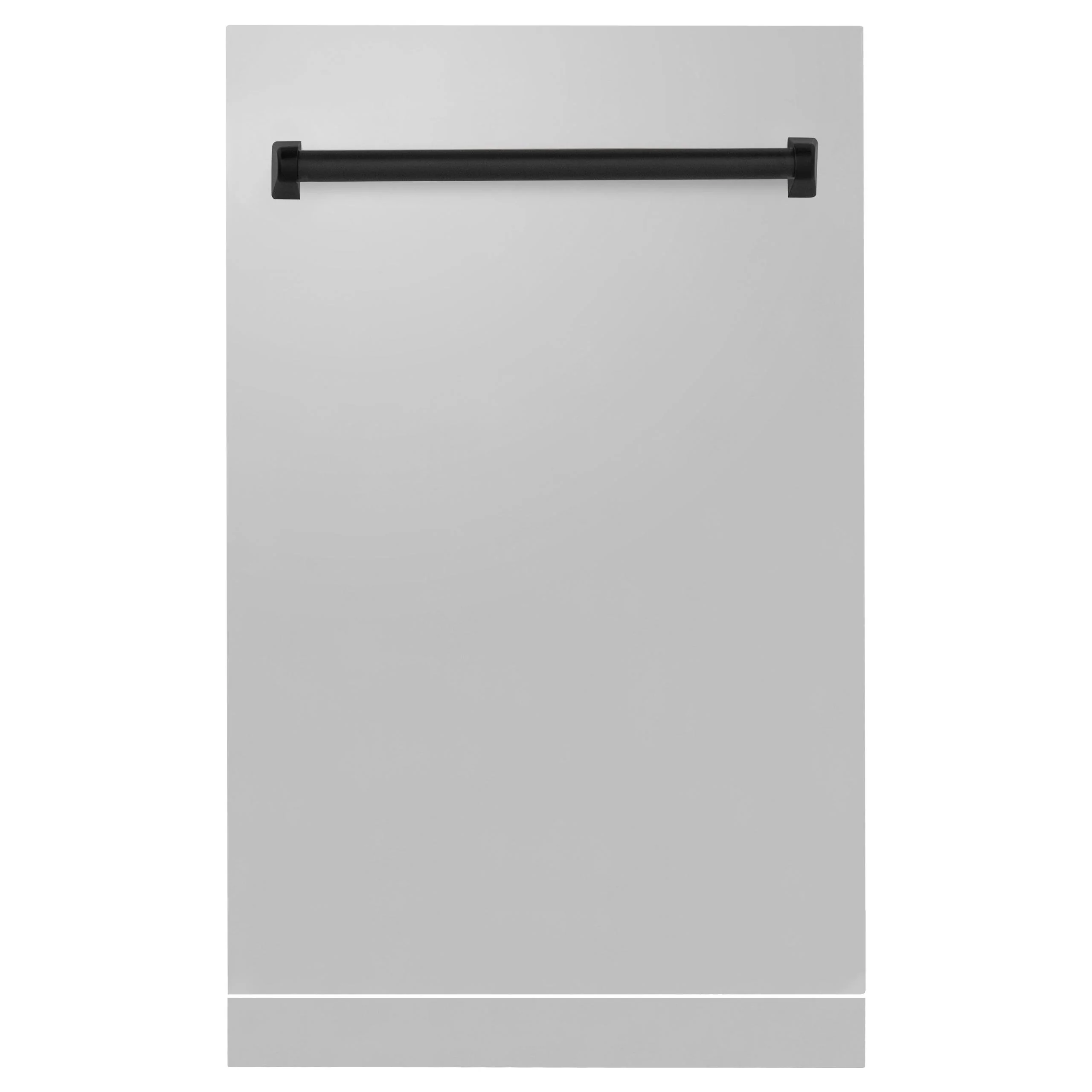 ZLINE KITCHEN AND BATH DPVZ30418MB ZLINE Autograph Edition 18" Tallac Dishwasher Panel in Stainless Steel with Matte Black Handle (DPVZ-304-18-MB) Black