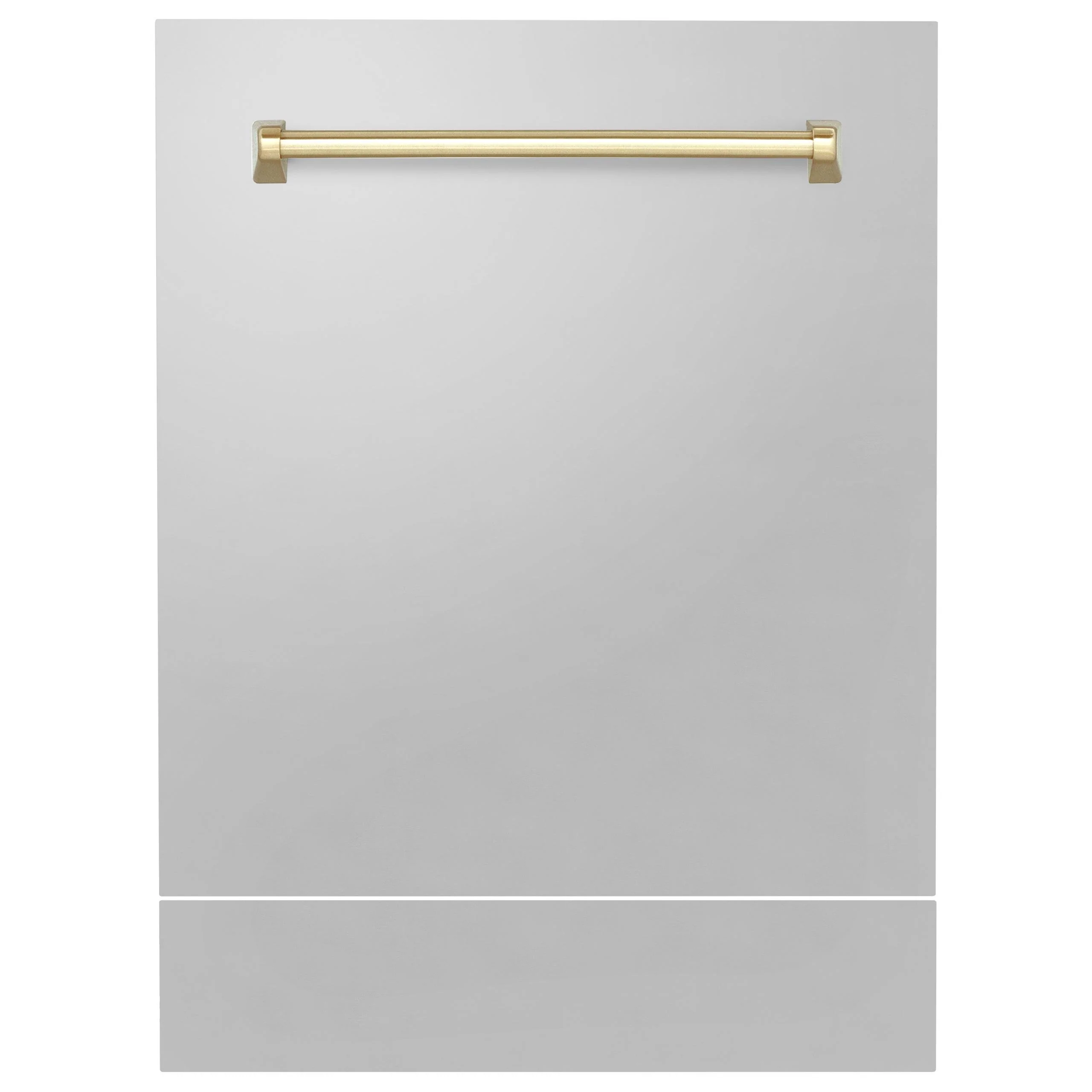 ZLINE KITCHEN AND BATH DPVZ30424G ZLINE Autograph Edition 24" Tallac Dishwasher Panel in Stainless Steel with Polished Gold Handle (DPVZ-304-24-G) Stainless
