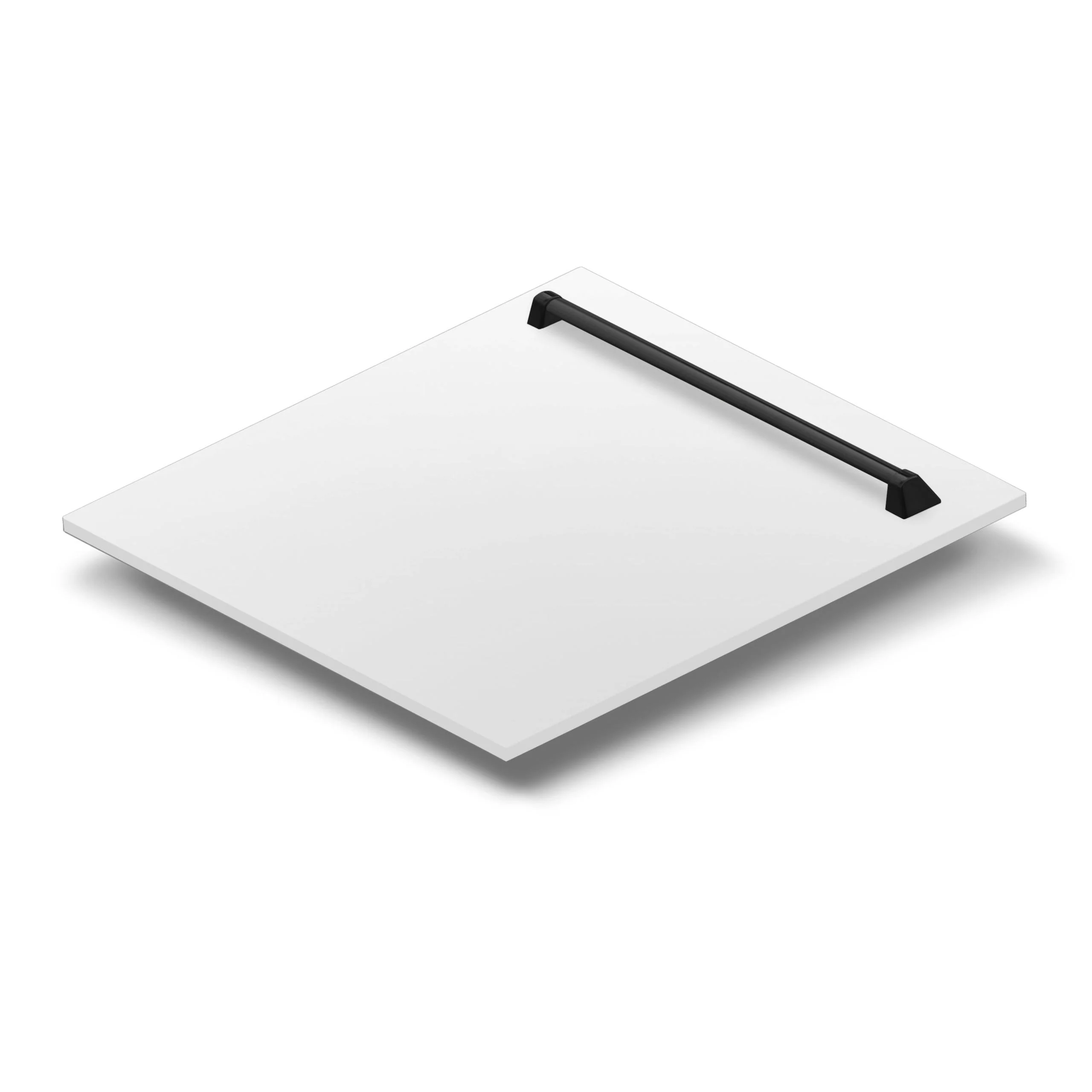 ZLINE KITCHEN AND BATH DPVZWM24MB ZLINE Autograph Edition 24" Tallac Dishwasher Panel in White Matte with Matte Black Handle (DPVZ-WM-24-MB) Black