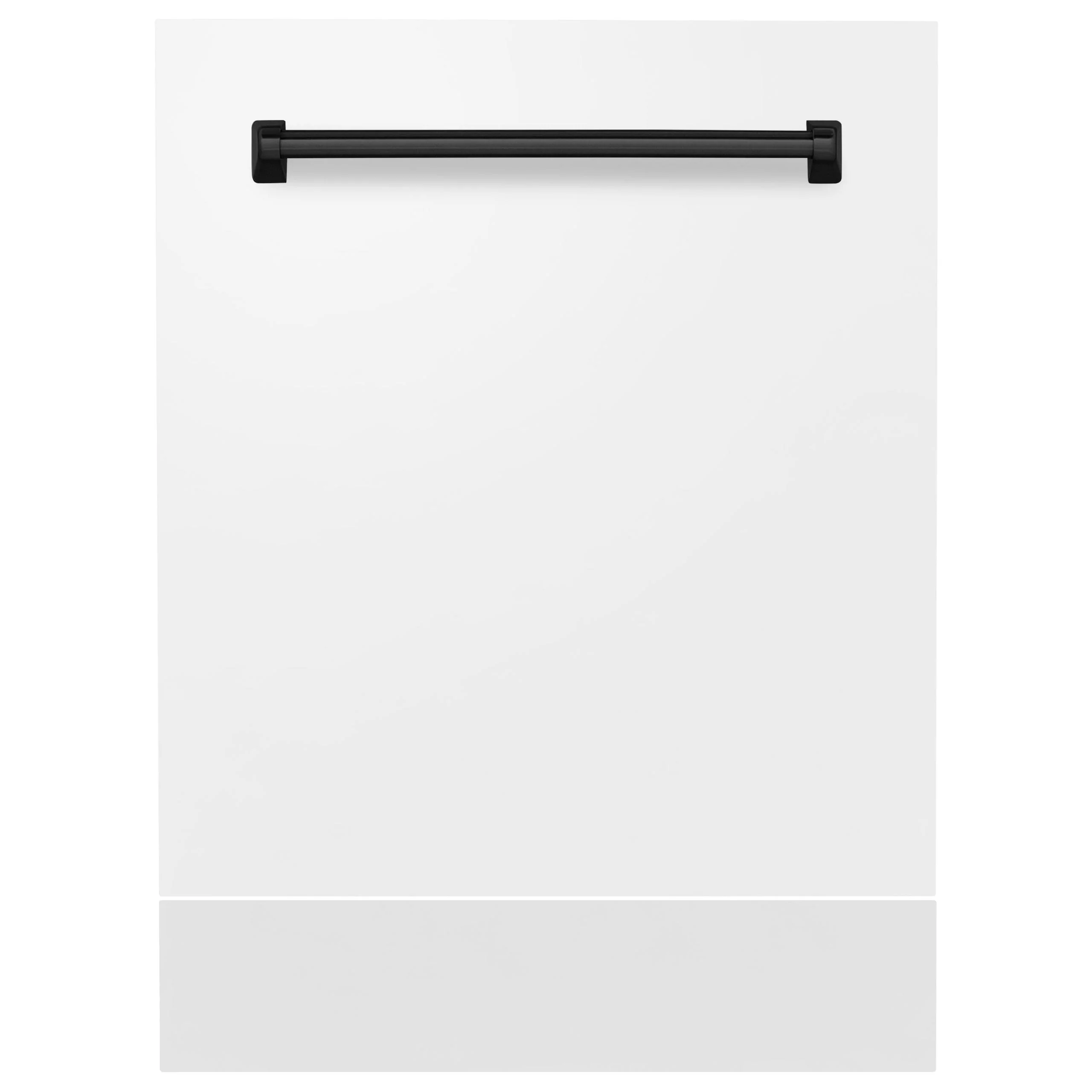 ZLINE KITCHEN AND BATH DPVZWM24MB ZLINE Autograph Edition 24" Tallac Dishwasher Panel in White Matte with Matte Black Handle (DPVZ-WM-24-MB) Black - Image 3