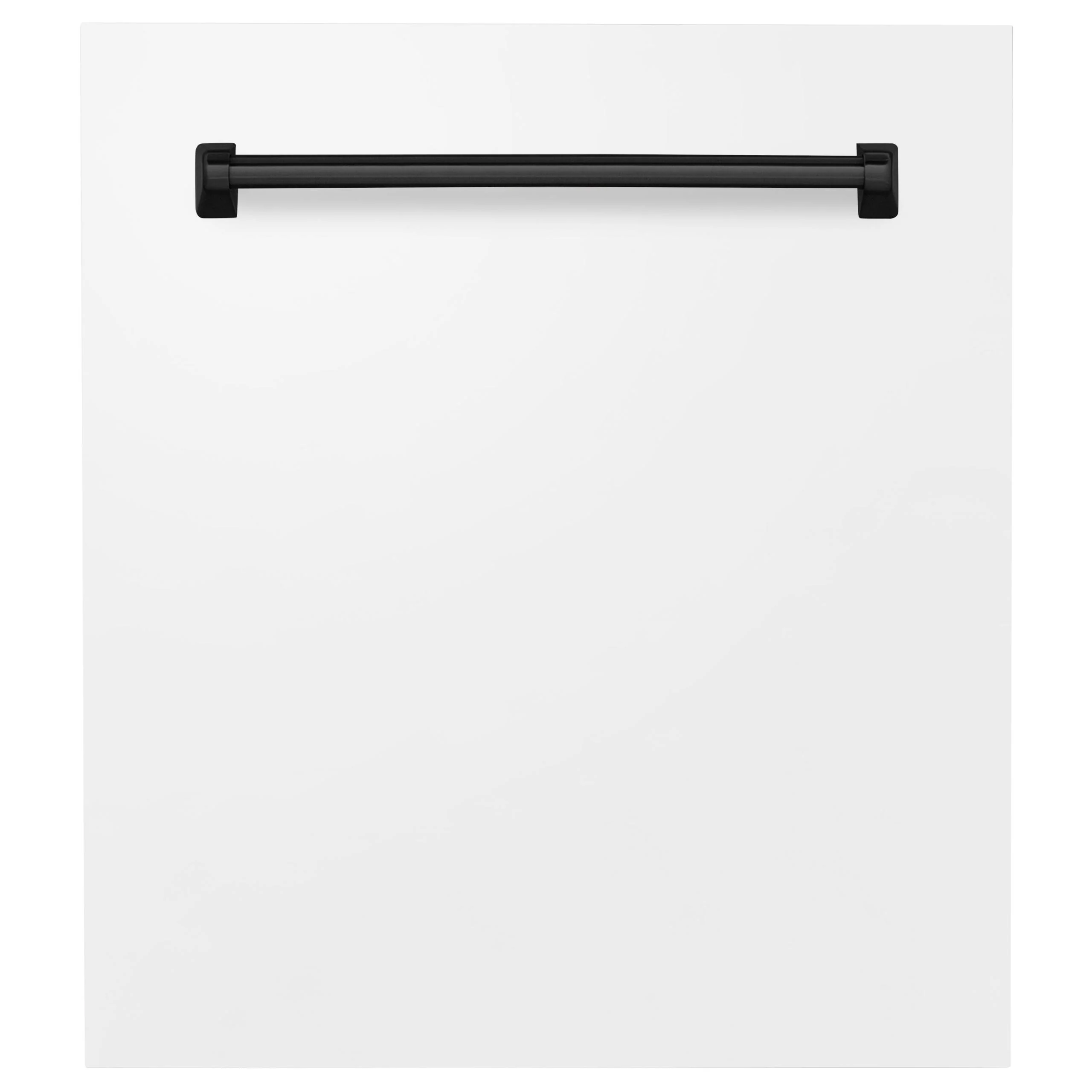 ZLINE KITCHEN AND BATH DPVZWM24MB ZLINE Autograph Edition 24" Tallac Dishwasher Panel in White Matte with Matte Black Handle (DPVZ-WM-24-MB) Black - Image 4