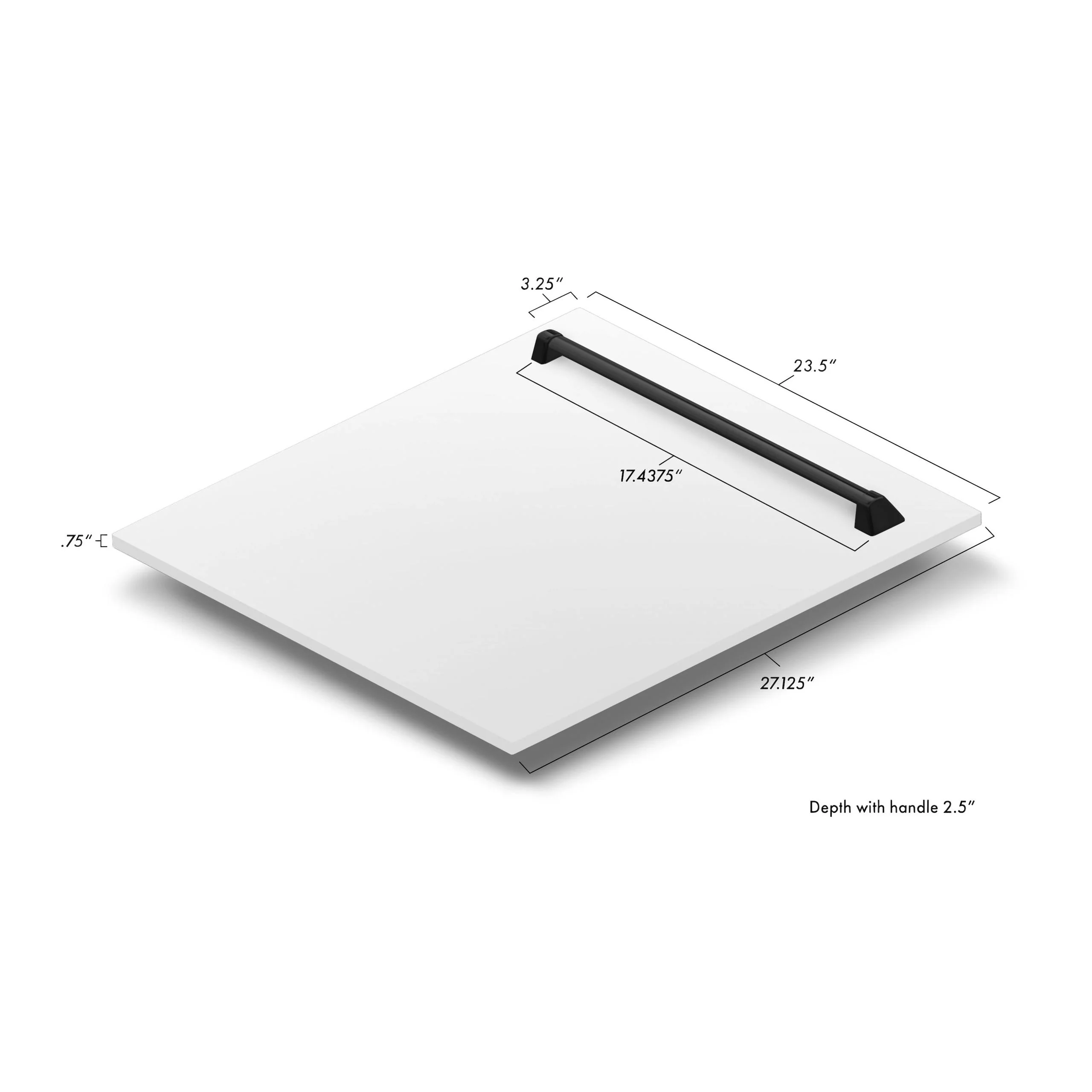 ZLINE KITCHEN AND BATH DPVZWM24MB ZLINE Autograph Edition 24" Tallac Dishwasher Panel in White Matte with Matte Black Handle (DPVZ-WM-24-MB) Black - Image 6