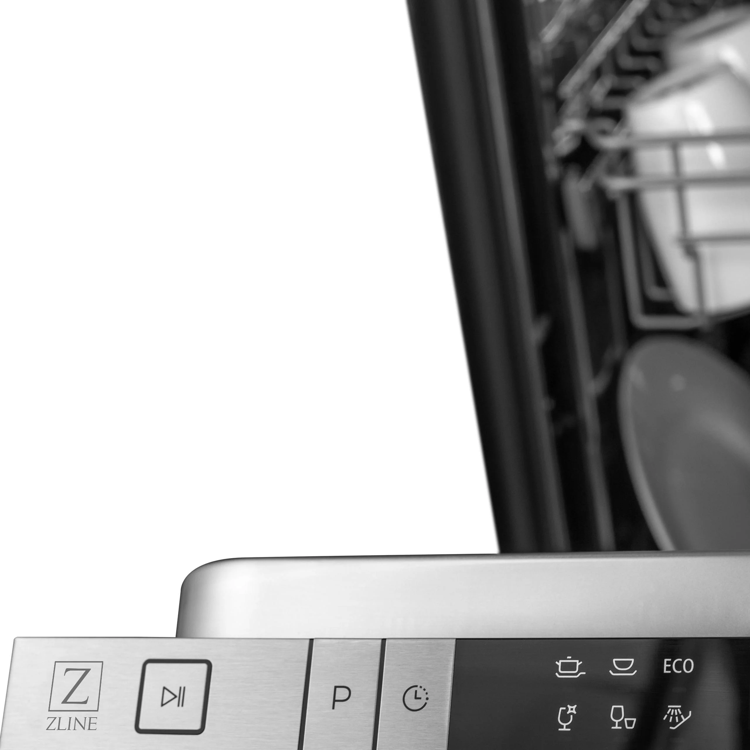 ZLINE KITCHEN AND BATH DWBSH18 ZLINE 18 in. Compact Black in Stainless Steel Top Control Built-In Dishwasher with in Stainless Steel Tub and Modern Style Handle, 52dBa (DW-BS-H-18) Black in Stainless Steel - Image 7