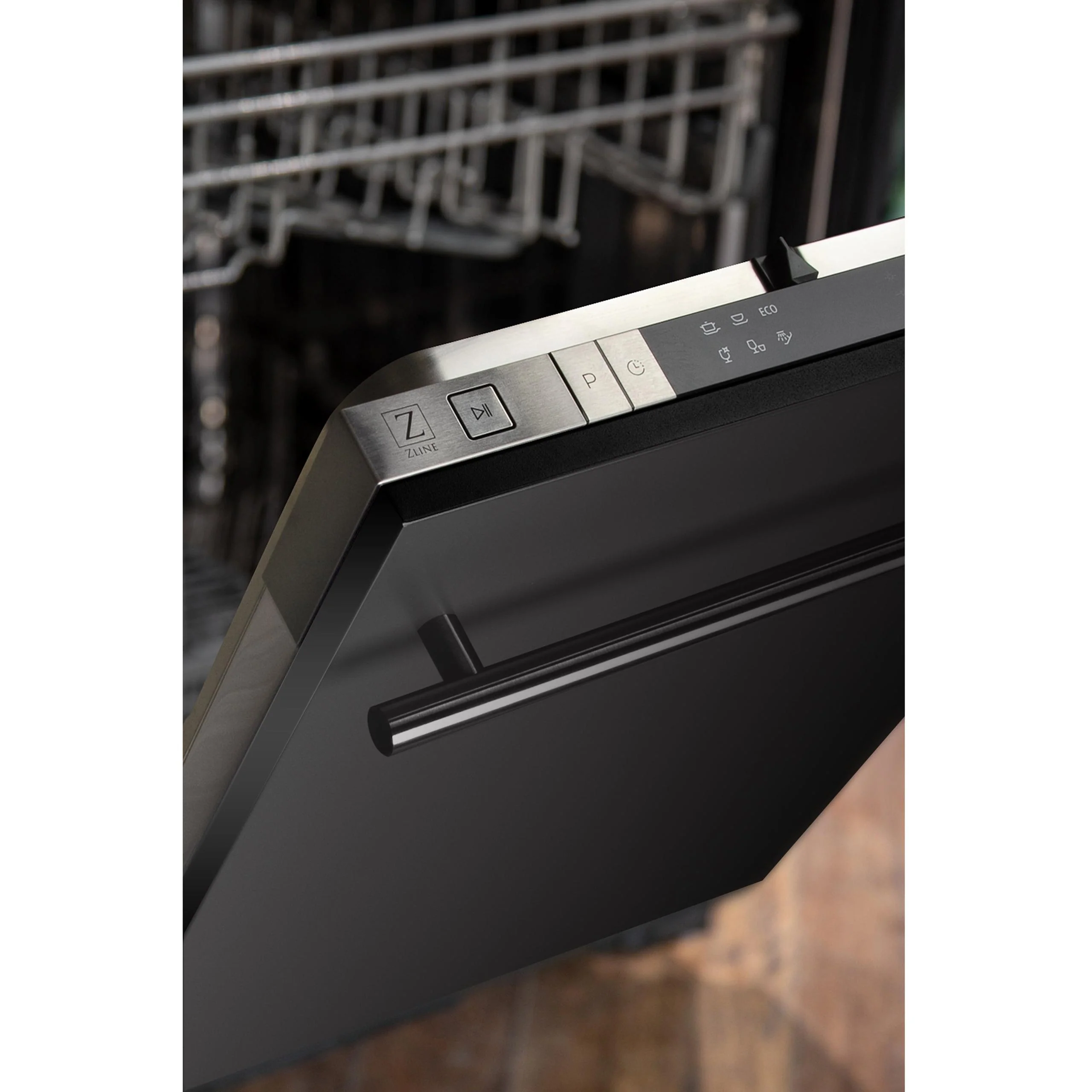 ZLINE KITCHEN AND BATH DWBSH18 ZLINE 18 in. Compact Black in Stainless Steel Top Control Built-In Dishwasher with in Stainless Steel Tub and Modern Style Handle, 52dBa (DW-BS-H-18) Black in Stainless Steel - Image 9