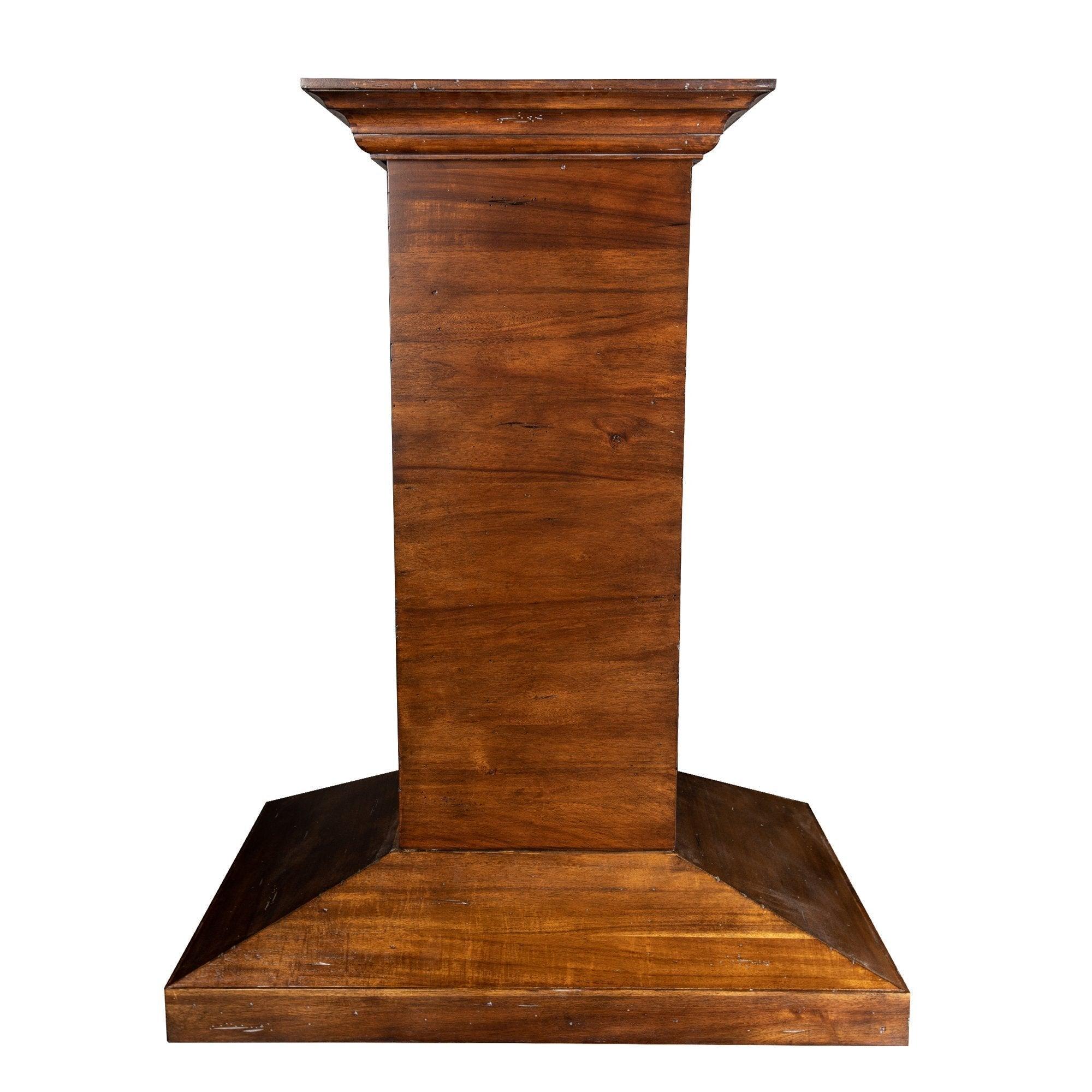ZLINE KITCHEN AND BATH KBIRR36 ZLINE 36 in. Convertible Vent Wooden Island Mount Range Hood in Walnut (KBiRR-36)