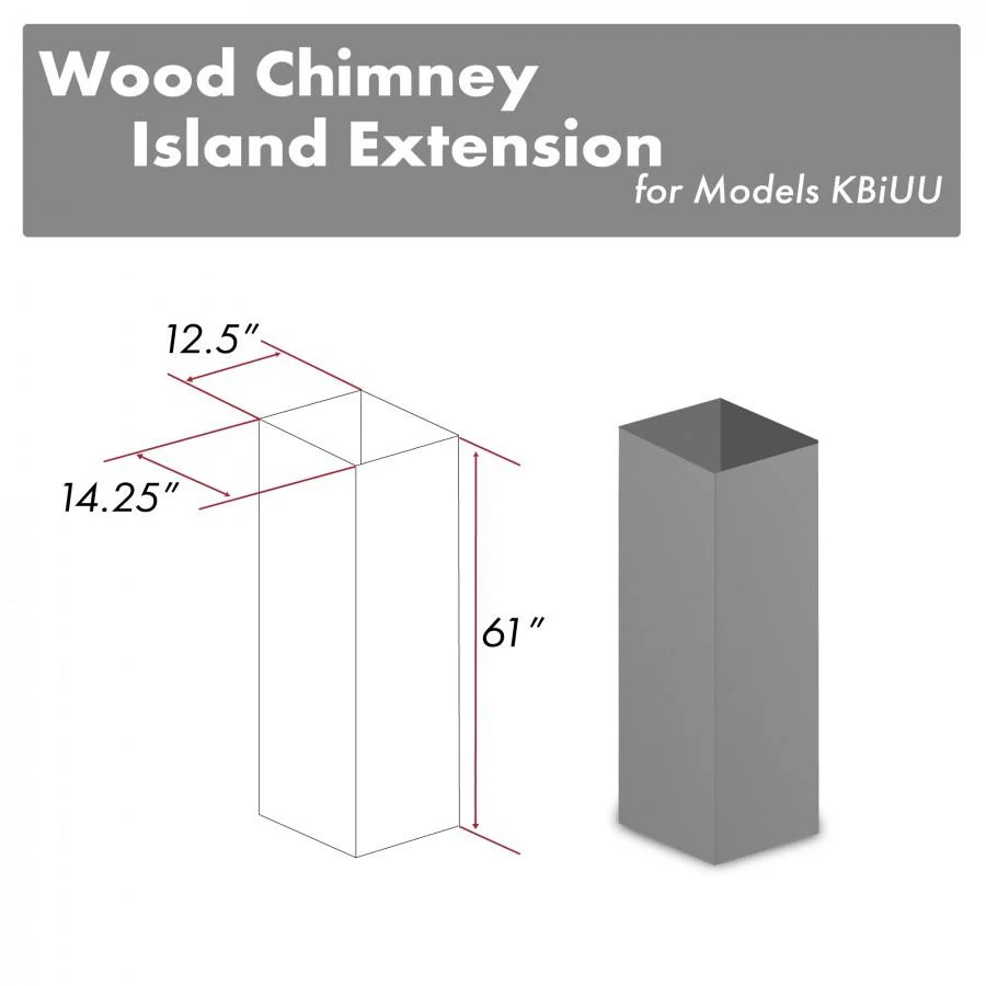 ZLINE KITCHEN AND BATH KBIUUE ZLINE 61" Wooden Chimney Extension for Ceilings up to 12.5 ft. (KBiUU-E)