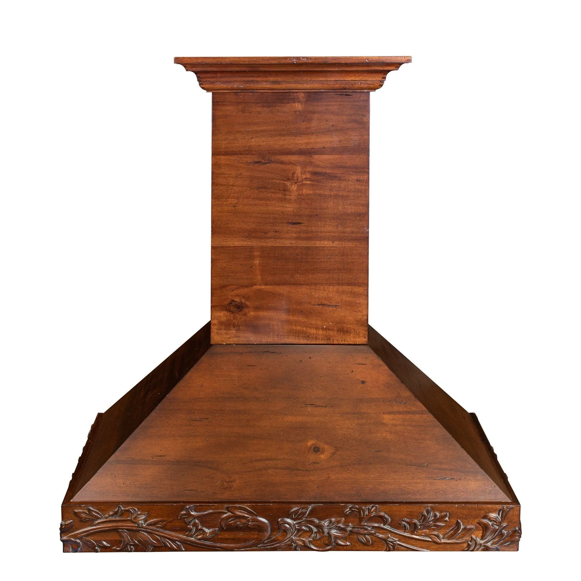 ZLINE KITCHEN AND BATH KBRRC36 ZLINE 36 in. Convertible Vent Carved Wooden Wall Mount Range Hood in Walnut