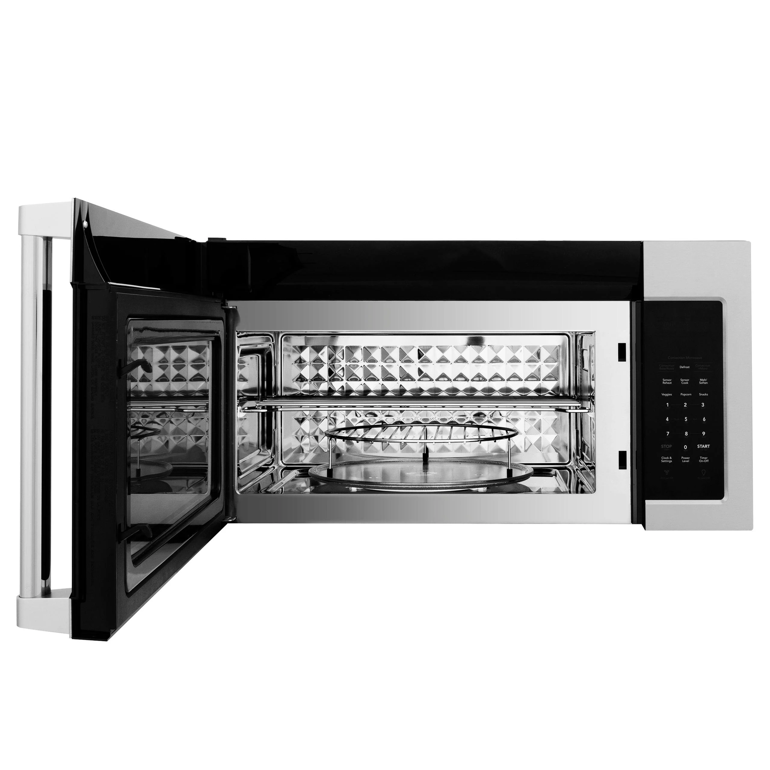 ZLINE KITCHEN AND BATH MWOOTRCFH30 ZLINE 30" 1.5 cu. ft. Over the Range Microwave in Stainless Steel with Traditional Handle and Set of 2 Charcoal Filters (MWO-OTRCFH-30) - Image 3