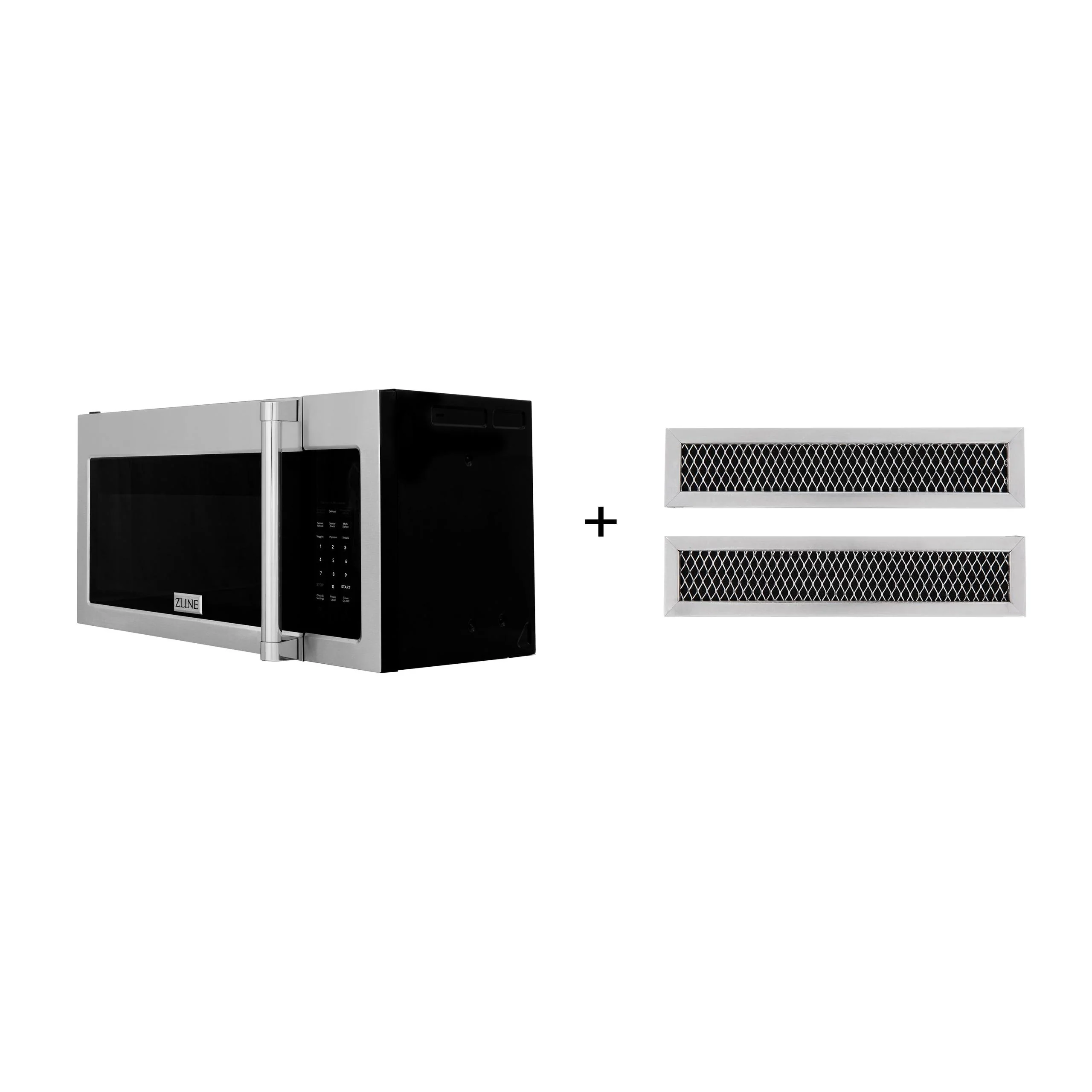 ZLINE KITCHEN AND BATH MWOOTRCFH30 ZLINE 30" 1.5 cu. ft. Over the Range Microwave in Stainless Steel with Traditional Handle and Set of 2 Charcoal Filters (MWO-OTRCFH-30) - Image 6