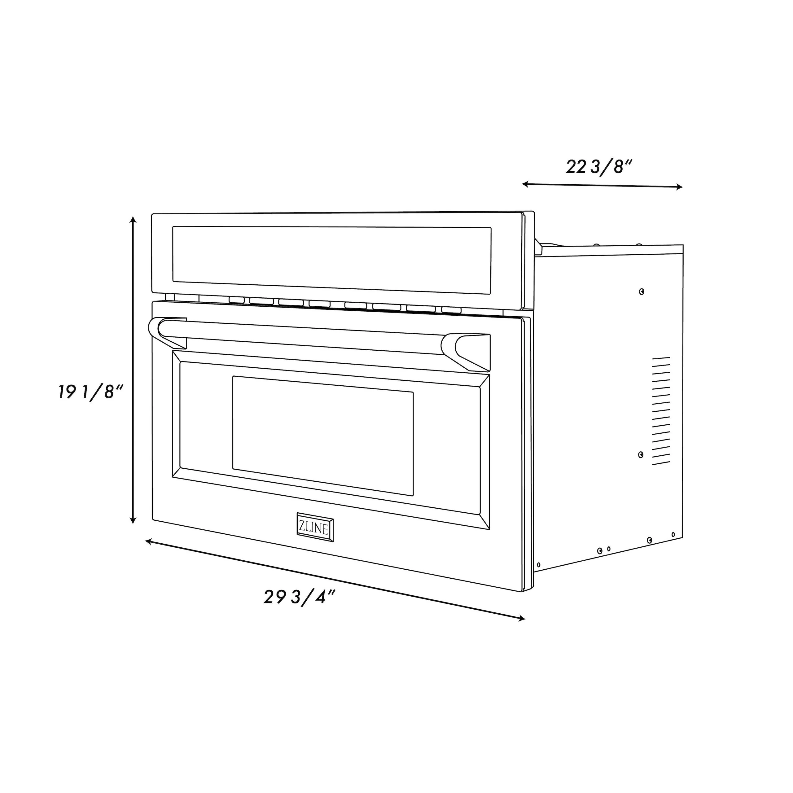 ZLINE KITCHEN AND BATH MWOOTRCFH30 ZLINE 30" 1.5 cu. ft. Over the Range Microwave in Stainless Steel with Traditional Handle and Set of 2 Charcoal Filters (MWO-OTRCFH-30) - Image 8