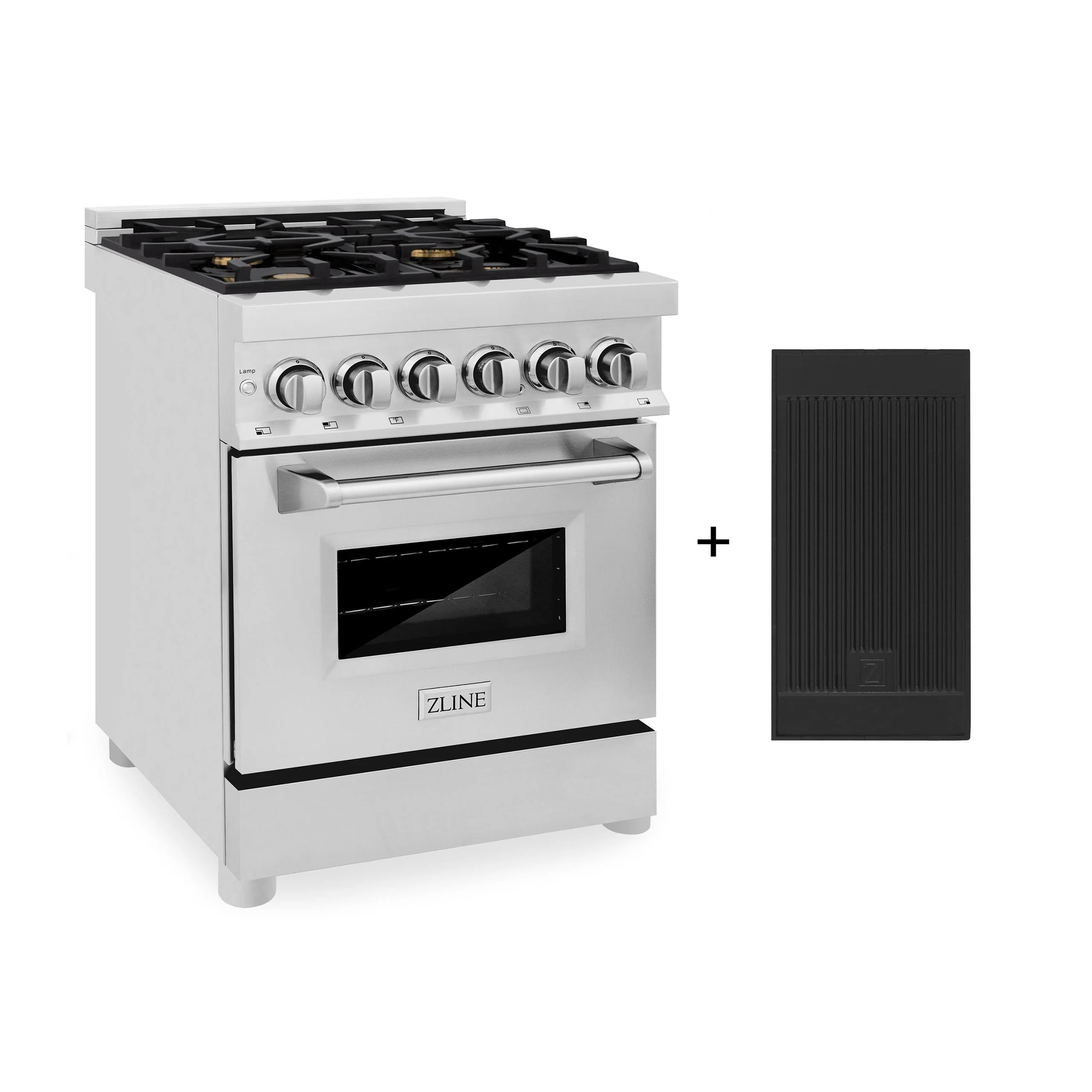 ZLINE KITCHEN AND BATH RABRGR24 ZLINE 24 in. 2.8 cu. ft. Legacy Dual Fuel Range with 4 Burner Gas Cooktop and Electric Convection Oven (RA-BR-GR-24)