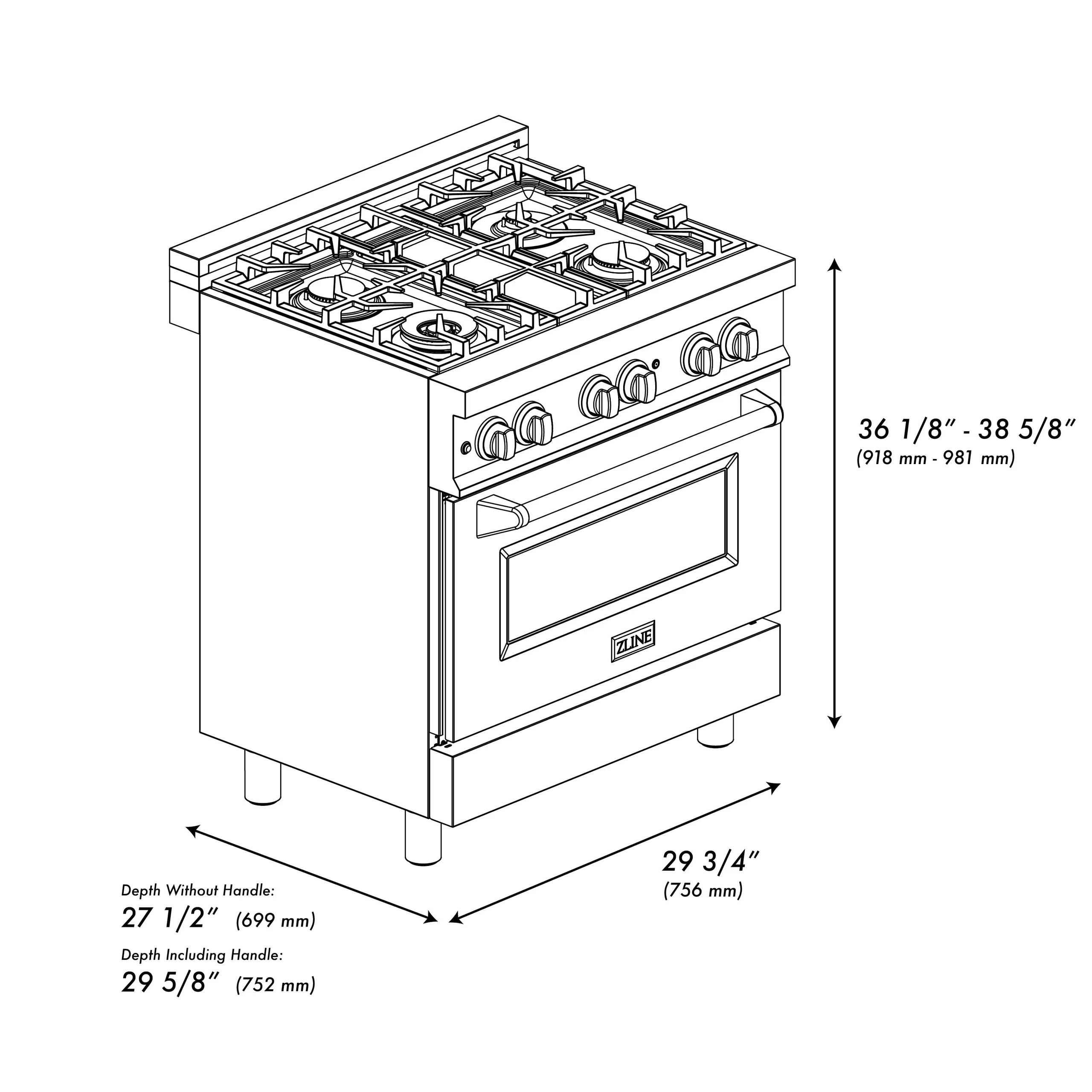 ZLINE KITCHEN AND BATH RAGR30 ZLINE 30" 4.0 cu. ft. Electric Oven and Gas Cooktop Dual Fuel Range with Griddle in Stainless Steel (RA-GR-30) - Image 10