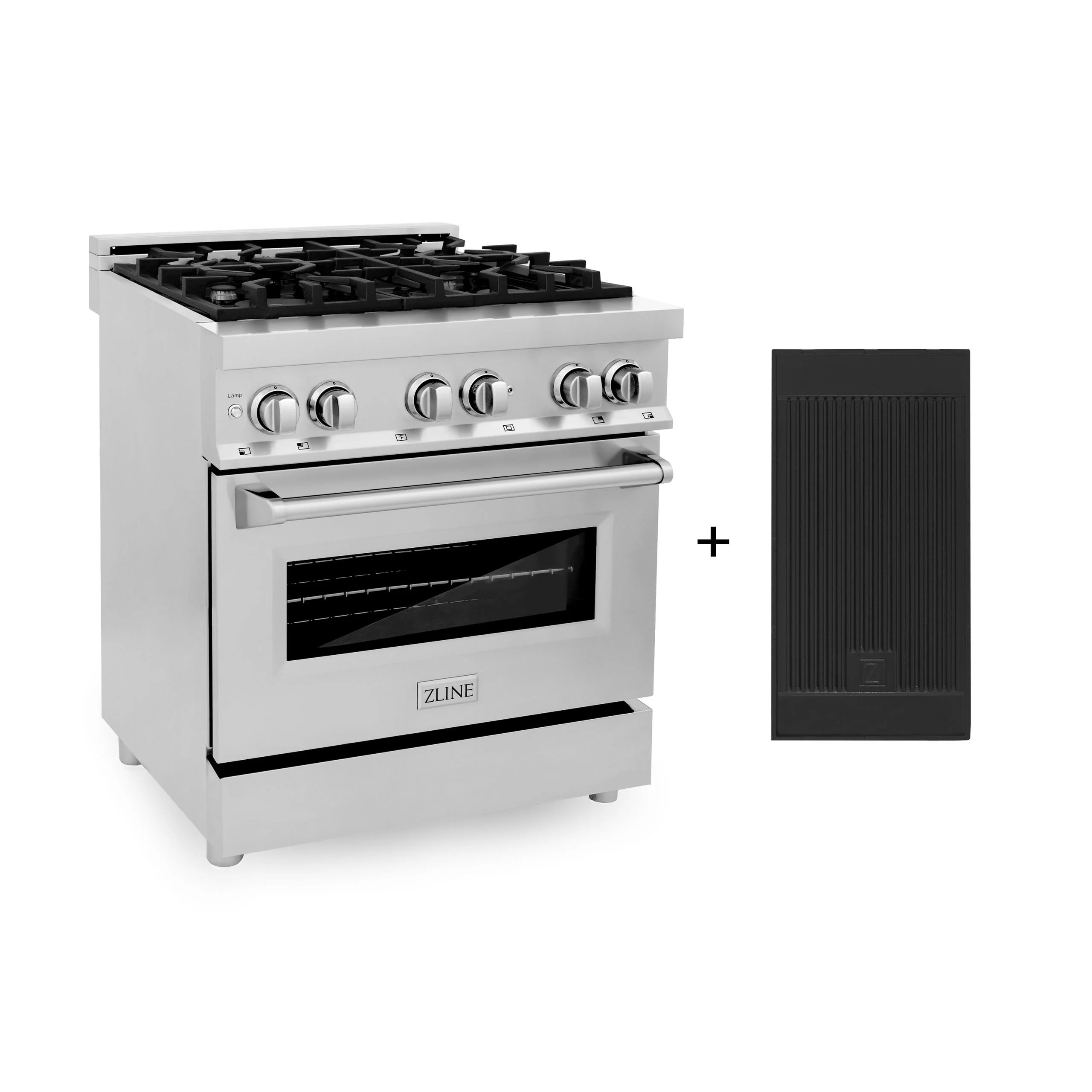 ZLINE KITCHEN AND BATH RAGR30 ZLINE 30" 4.0 cu. ft. Electric Oven and Gas Cooktop Dual Fuel Range with Griddle in Stainless Steel (RA-GR-30) - Image 2