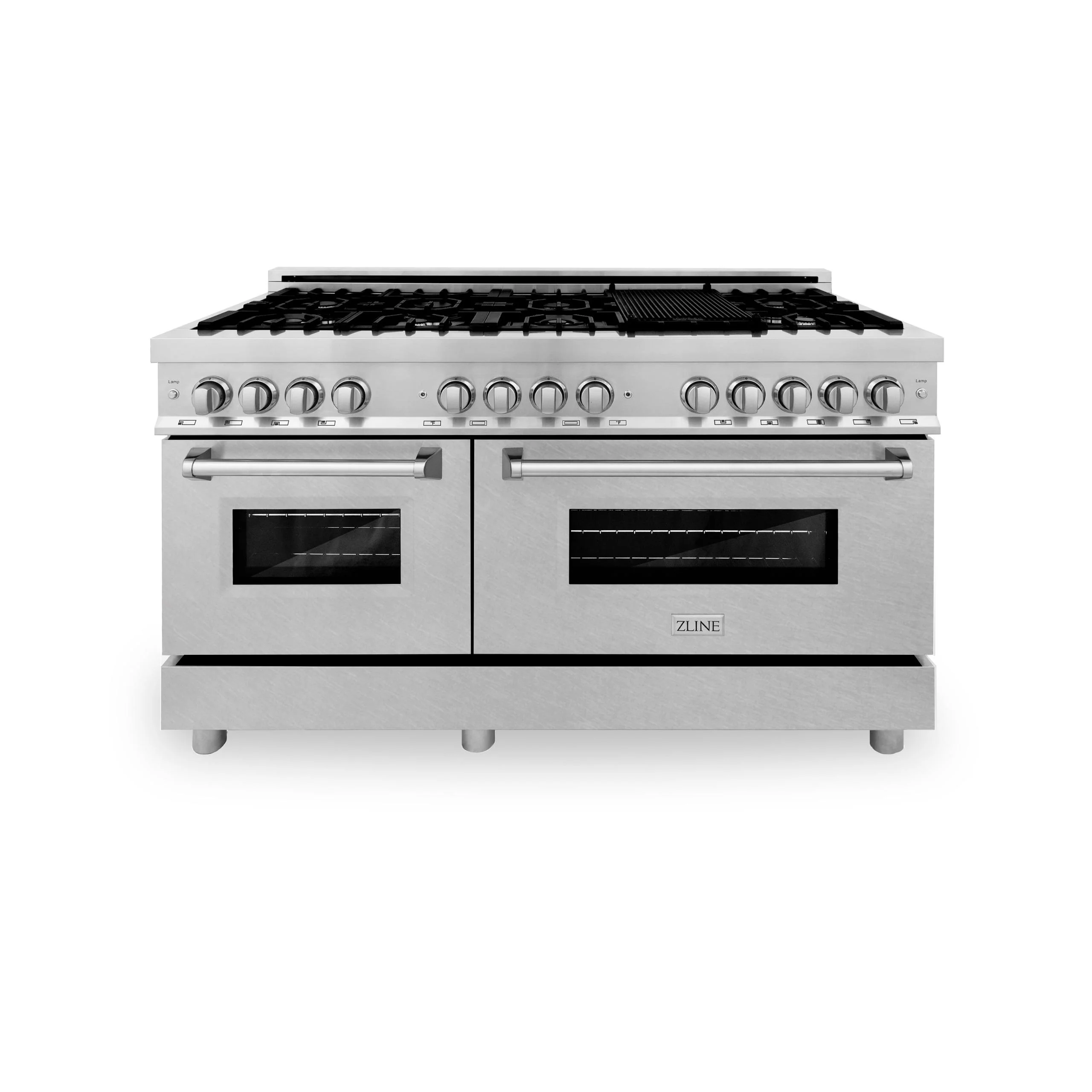 ZLINE KITCHEN AND BATH RASN60 ZLINE 60 in. 7.4 cu. ft. Legacy Dual Fuel Range with 9 Burner Gas Cooktop and 2 Electric Convection Ovens in Stainless Steel with Satin in Stainless Steel Doors (RA-SN-60) in Stainless Steel - Image 3
