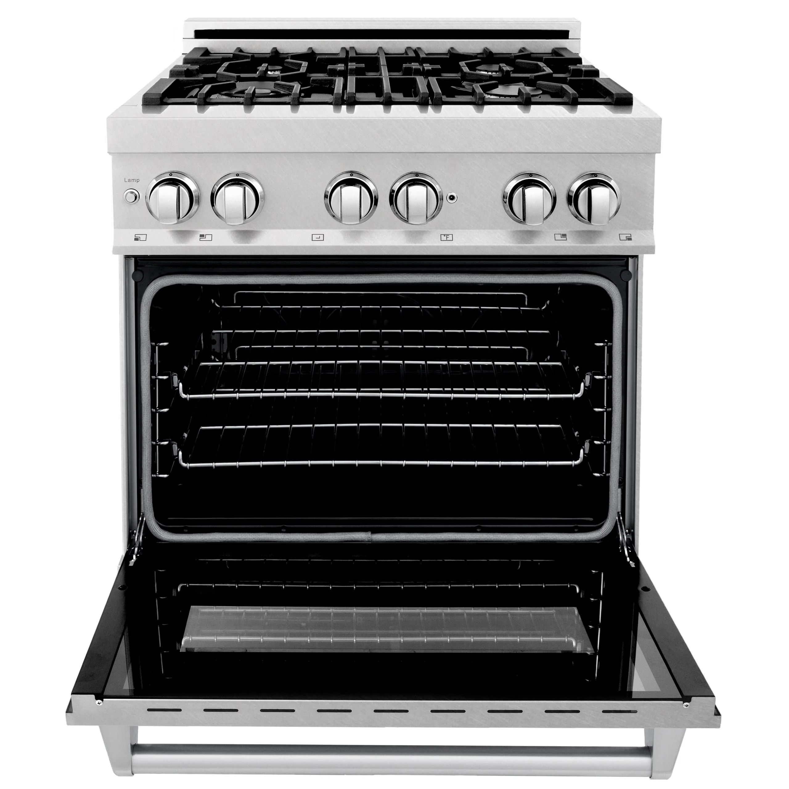 ZLINE KITCHEN AND BATH RASSNGR30 ZLINE 30 in. 4.0 cu. ft. Legacy Dual Fuel Range with 4 Burner Gas Cooktop and Electric Convection Oven in Satin in Stainless Steel with Griddle (RAS-SN-GR-30) - Image 3