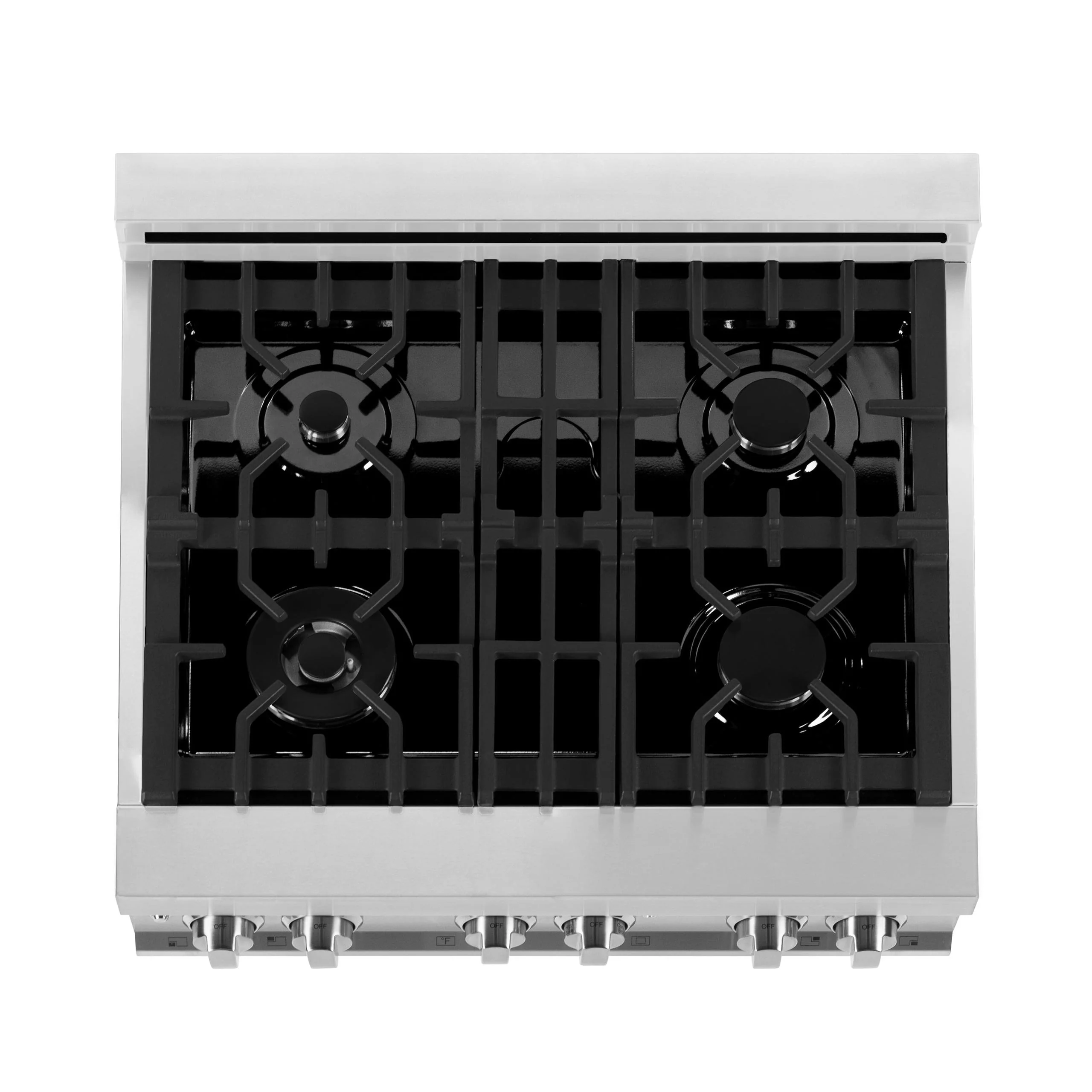 ZLINE KITCHEN AND BATH RAWMGR30 ZLINE 30 in. 4.0 cu. ft. Legacy Dual Fuel Range with 4 Burner Gas Cooktop and Electric Convection Oven in Stainless Steel with Griddle and White Matte Door (RA-WM-GR-30) - Image 8