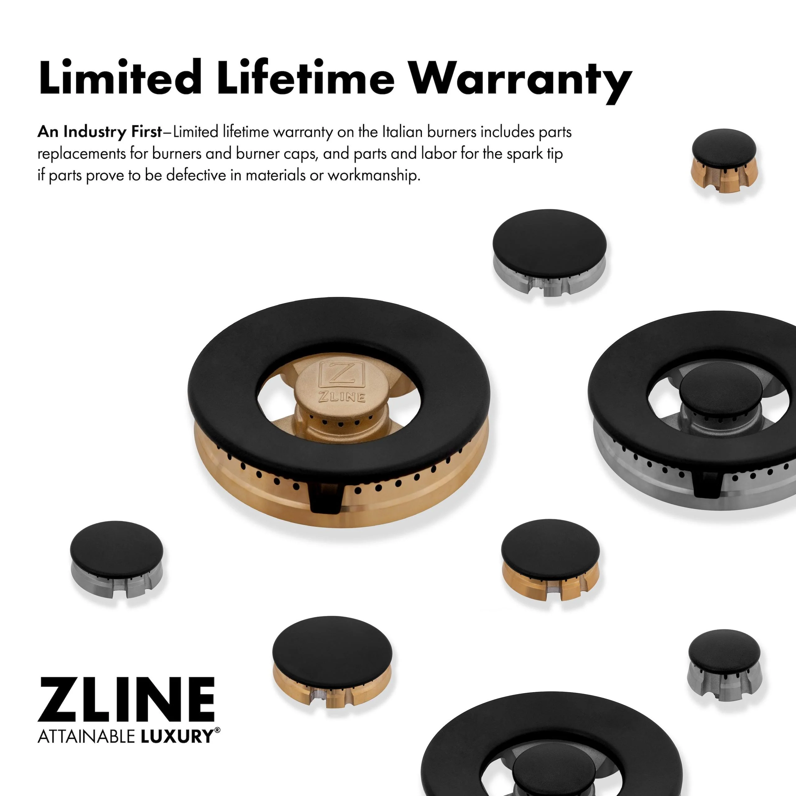 ZLINE KITCHEN AND BATH SRBRASSBR36 ZLINE Professional Range 5 Brass Burners (SR-BRASSBR-36) - Image 3