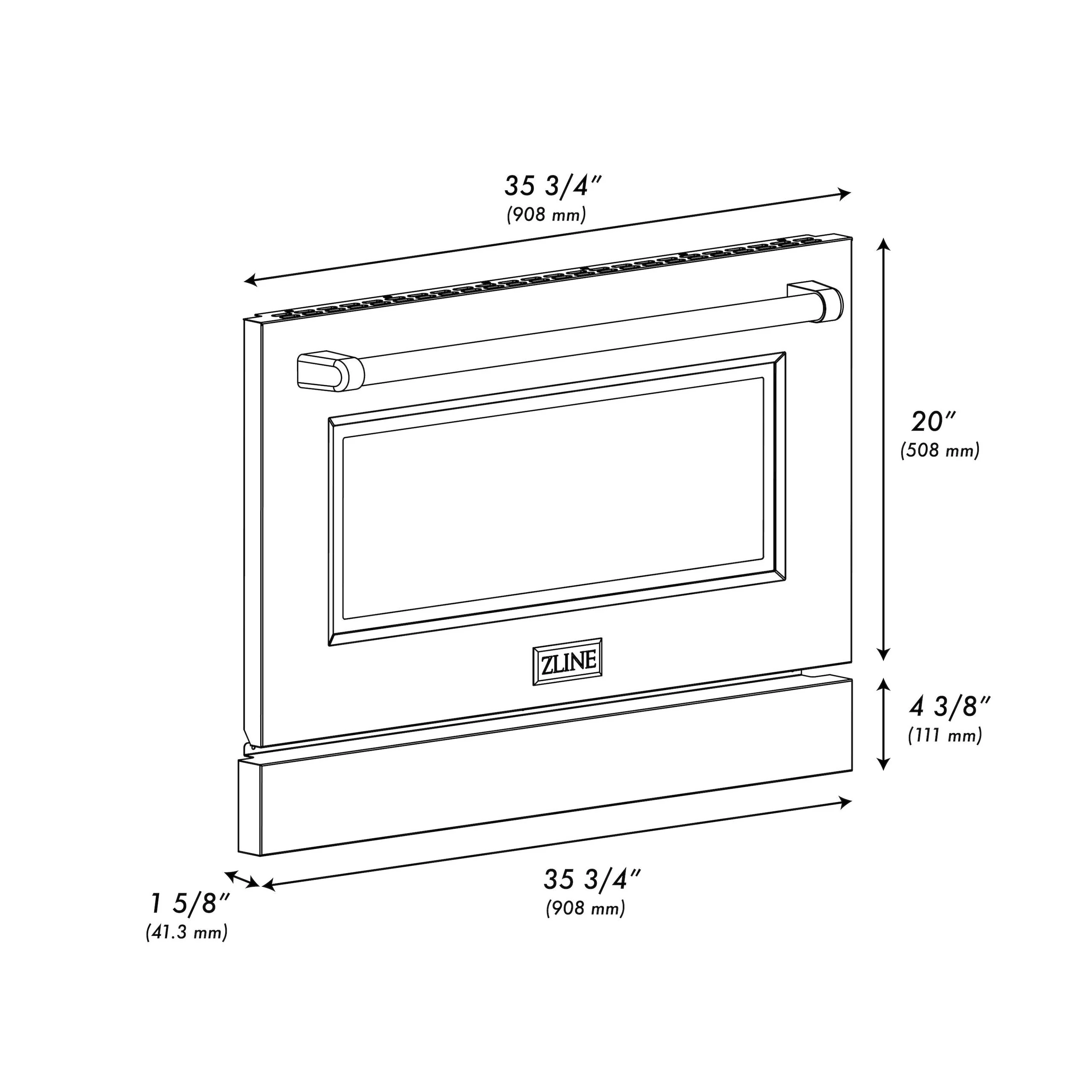 ZLINE KITCHEN AND BATH SRDRBLM36 ZLINE 36 in. Black Matte Range Door for SGR Models (SR-DR-BLM-36) - Image 2