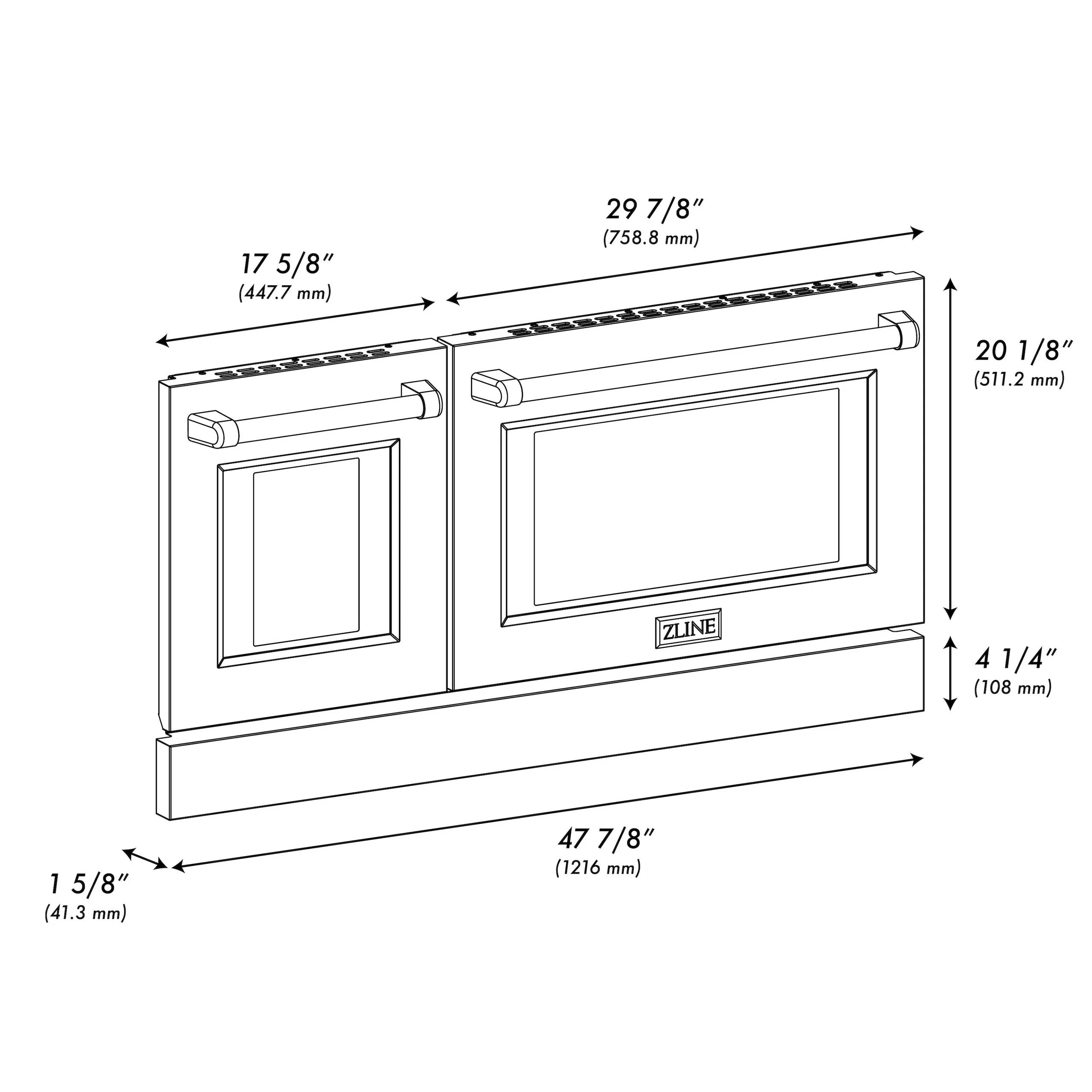 ZLINE KITCHEN AND BATH SRDRWM48 ZLINE 48 in. White Matte Range Doors for SGR Models (SR-DR-WM-48) - Image 2