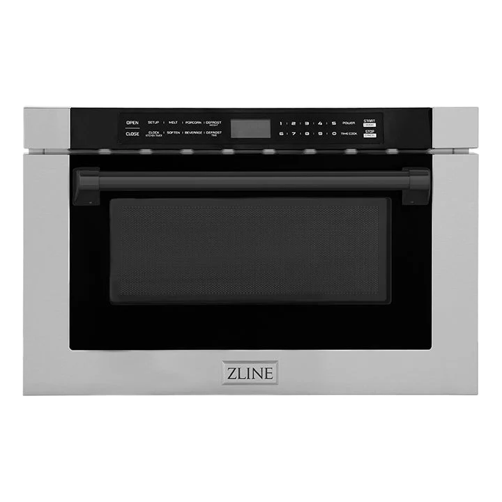 ZLINE MWHZ24MB 24 Inch Autograph Edition Built-In Microwave Drawer Handle in Matte Black Finish