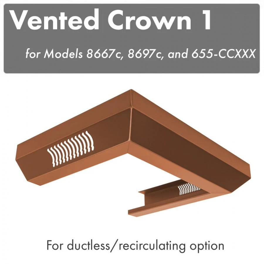 ZLINE KITCHEN AND BATH CM1V8667C ZLINE Vented Crown Molding For Designer Range Hoods with Recirculating Option (CM1V-8667C)