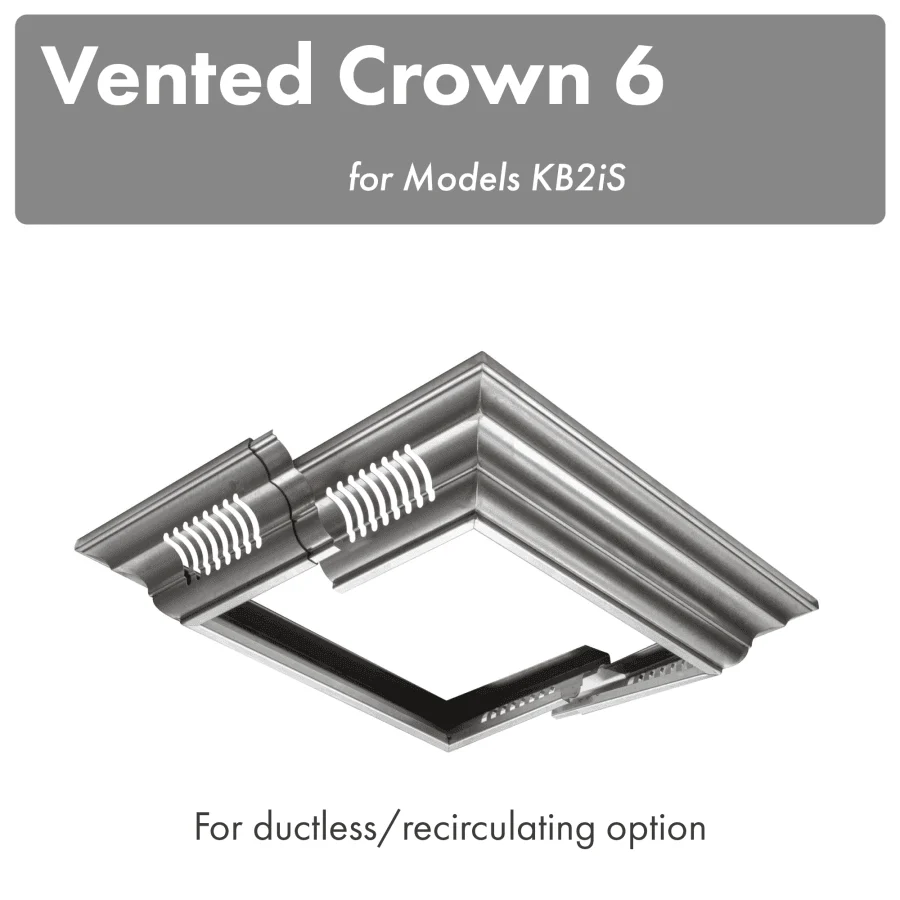 ZLINE KITCHEN AND BATH CM6VKB2IS ZLINE Vented Crown Molding Profile 6 For Island Mount Range Hood (CM6V-KB2iS)